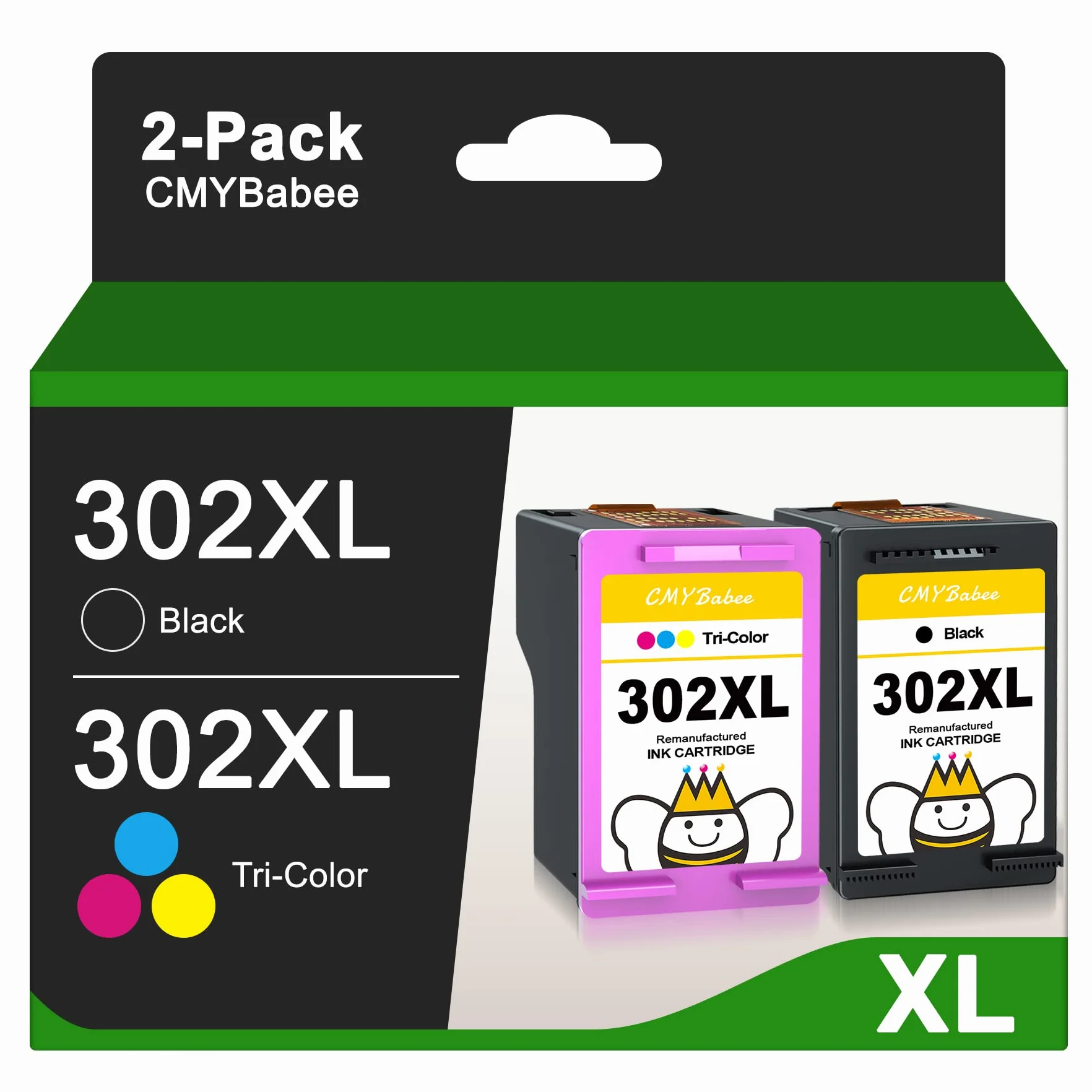 CMYBabee 302XL Cartouches d'encre Remplacement pour HP 302 XL Noir et Couleur pour HP Envy 4520 DeskJet 3630 Officejet 3831