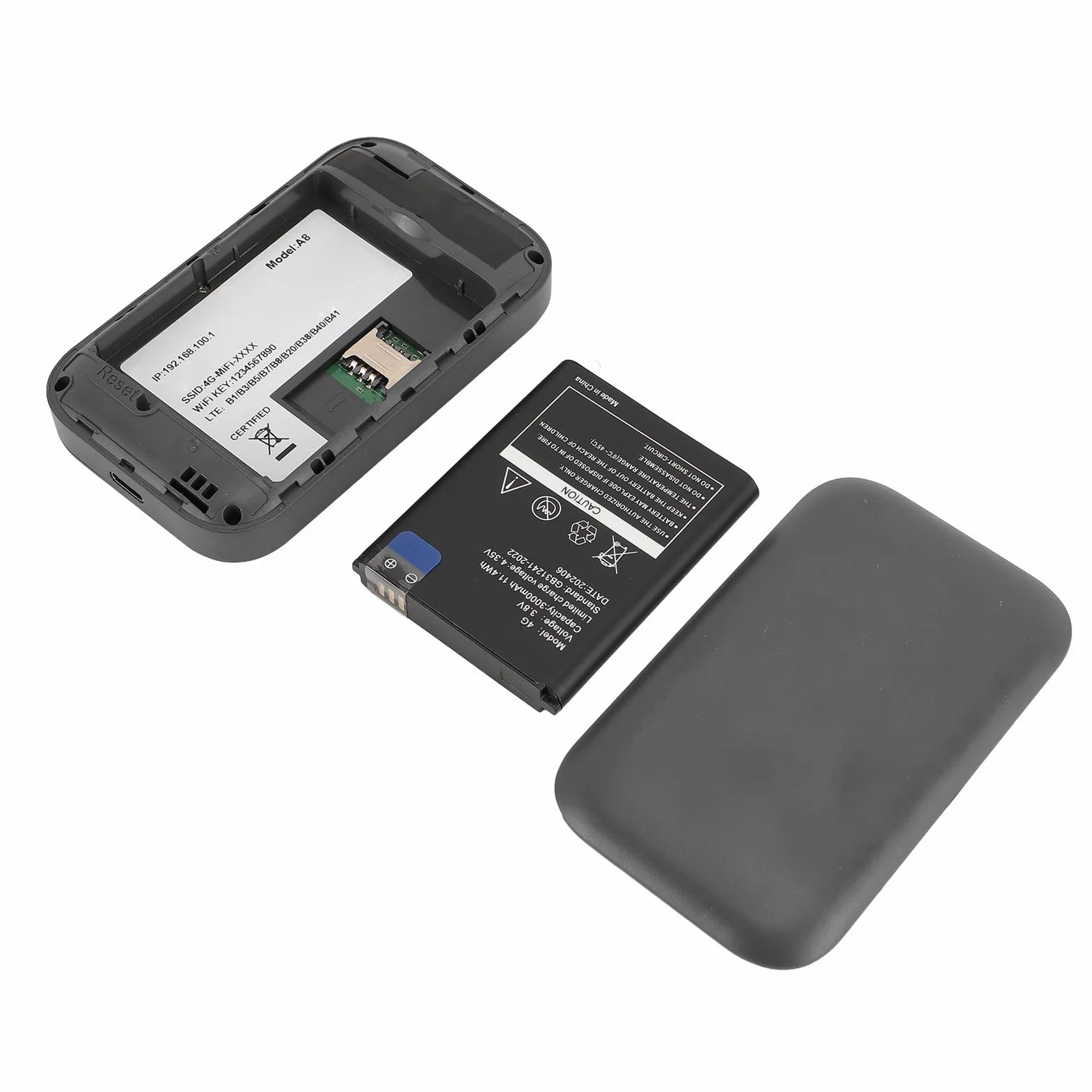 Routeur mobile 4G LTE, Hotspot sans fil portable batterie 3000 mAh, Point d'accès WiFi