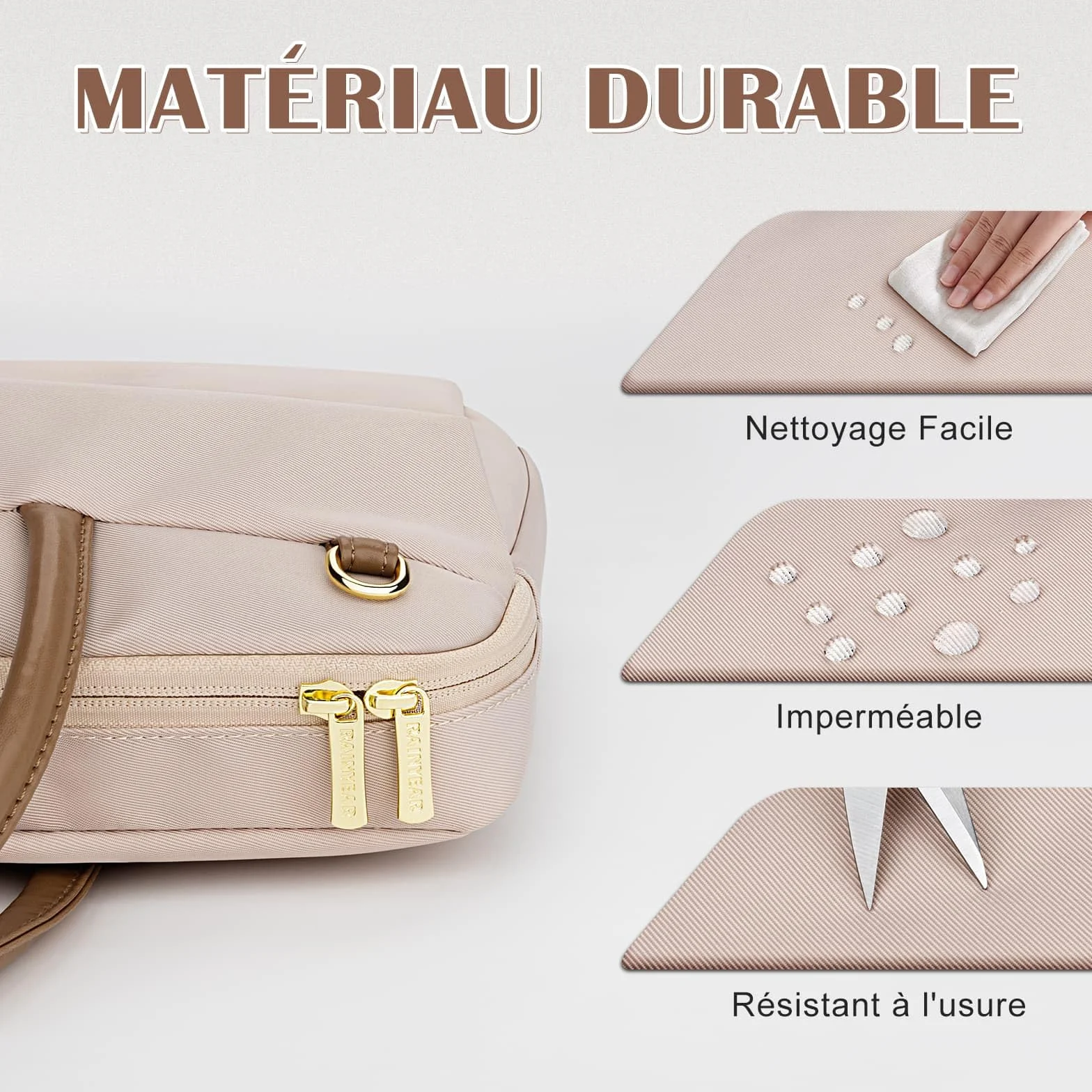 RAINYEAR Sac à Bandoulière pour Ordinateur Portable 14 Pouces Compatible Chromebook Sac Messager Polyester