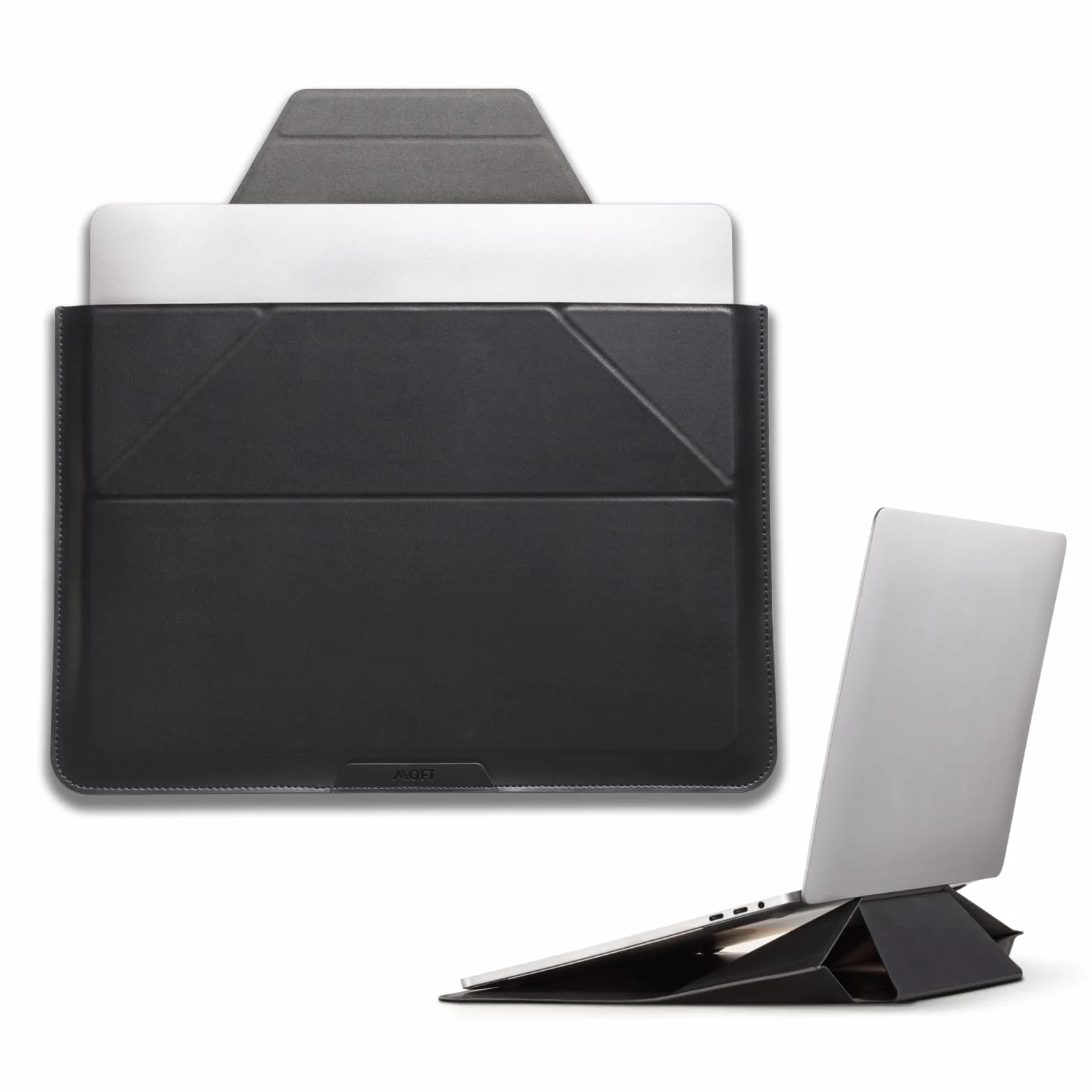 MOFT Housse de Transport pour Ordinateur Portable et Support, Deux Angles réglables, Pièces Ultra Fines pour Ordinateur Portable de 13" et 14", Compatible avec MacBook Pro/Air 2021 et 2022, Noir