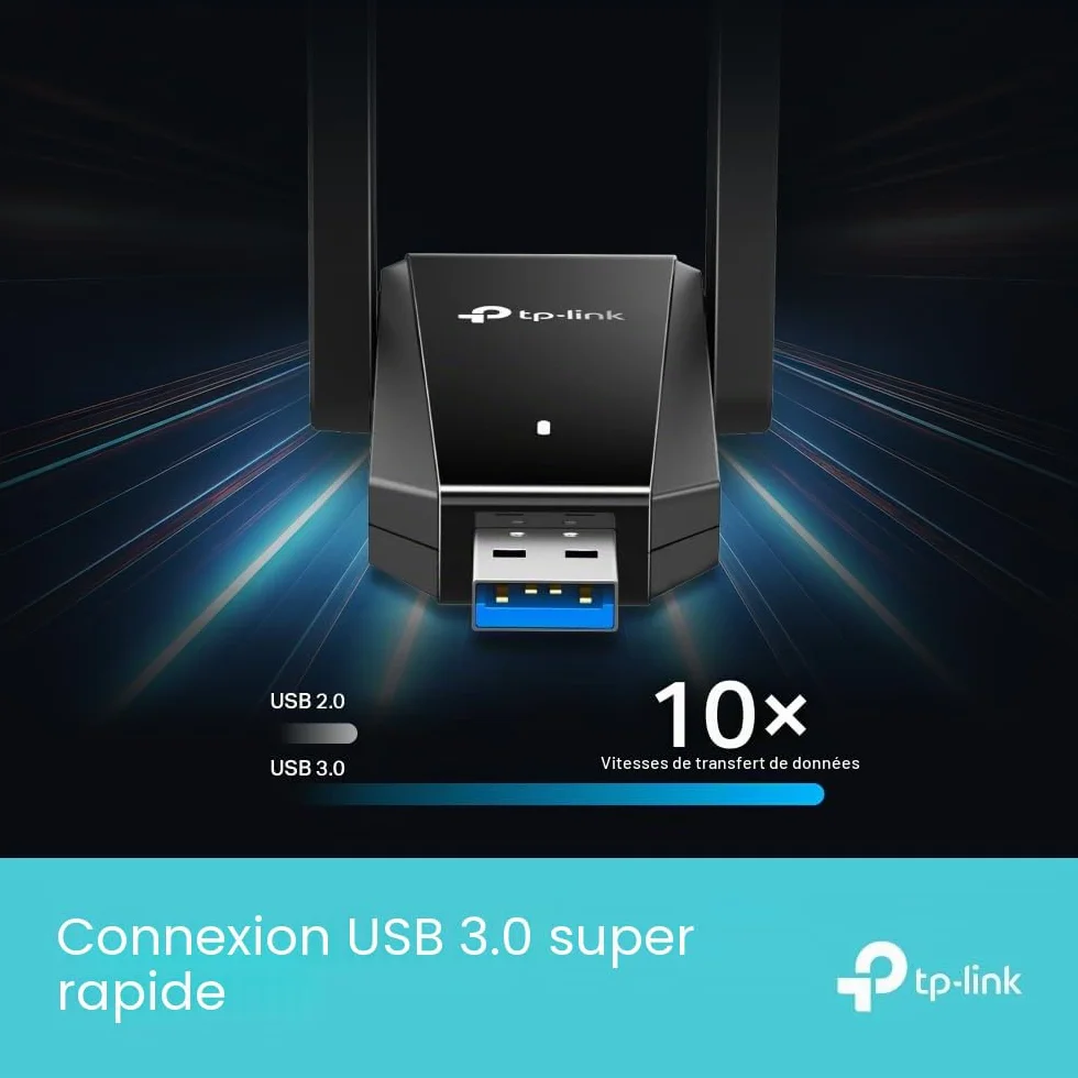 TP-Link Archer TX30U Plus WiFi 6 Adaptateur AX1800 Mbps Double Bande USB 3.0 MU-MIMO