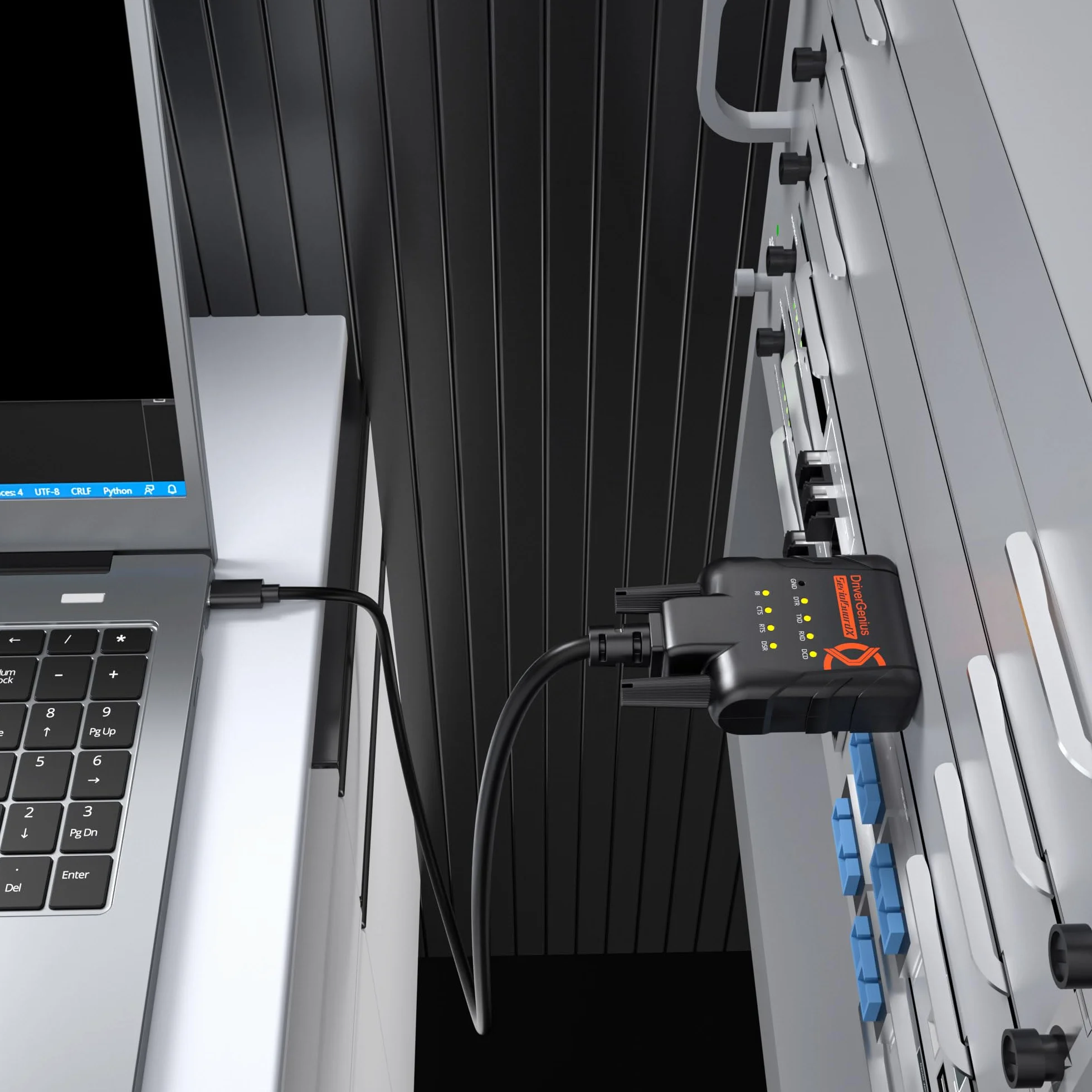Adaptateur USB-C vers RS232 DB9 Série, Puce FTDI, 9 LED d’Indication, pour PLC et Équipements Industriels, Windows macOS Linux