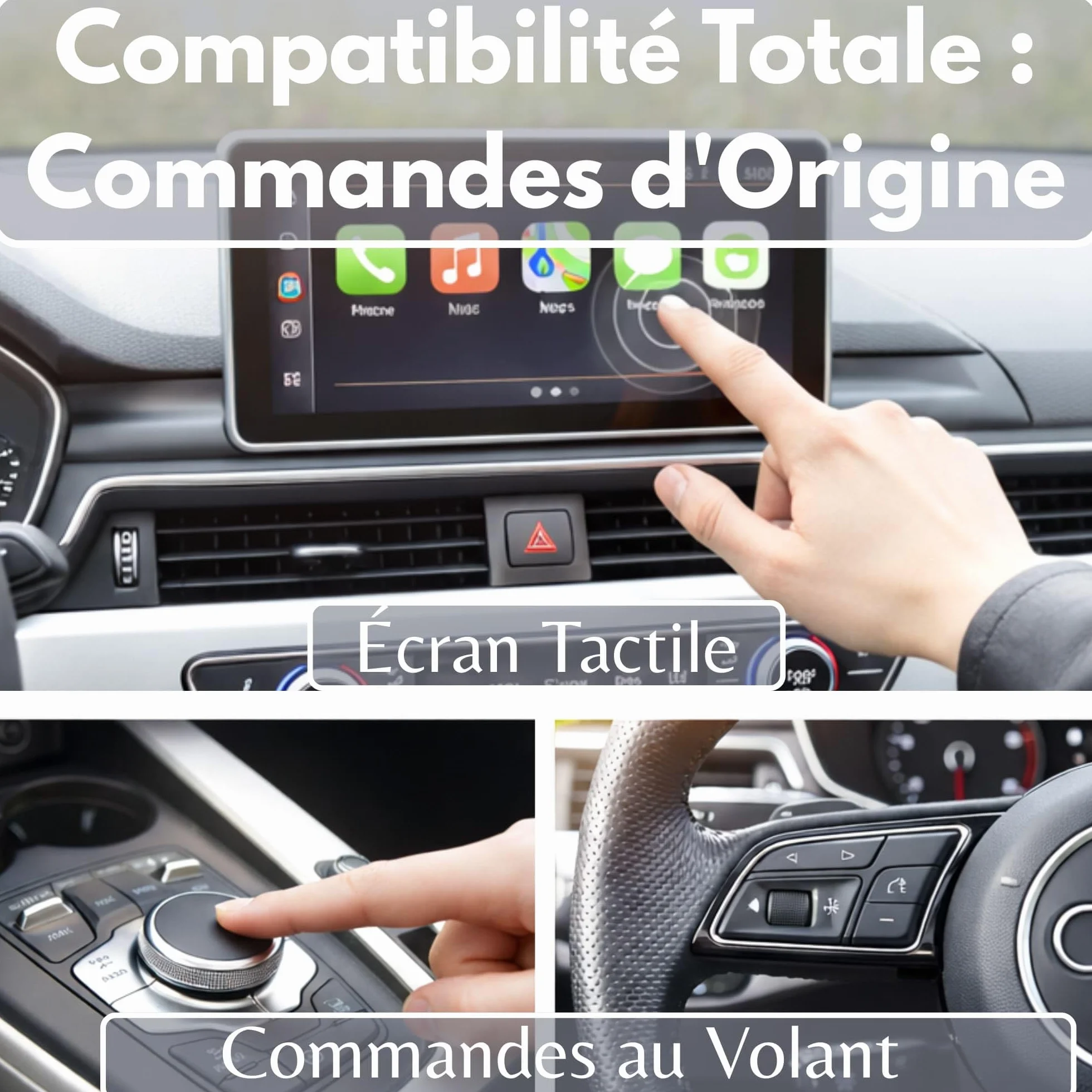 Adaptateur CarPlay Android Auto sans Fil C-Pro USB-A Dongle 2-en-1 Mémoire Double Boîtier Zinc Anti-surchauffe