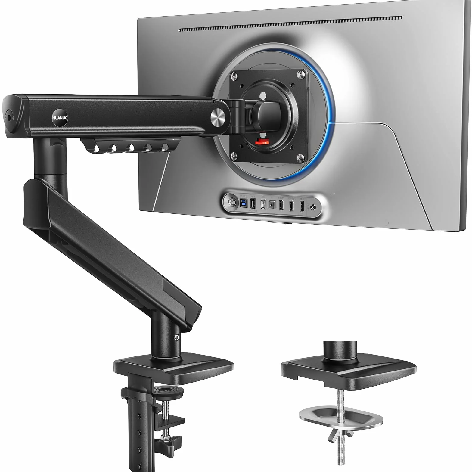 HUANUO Support Ecran PC Bras MechaSpring 13-32" VESA 9 kg Montage Pince C