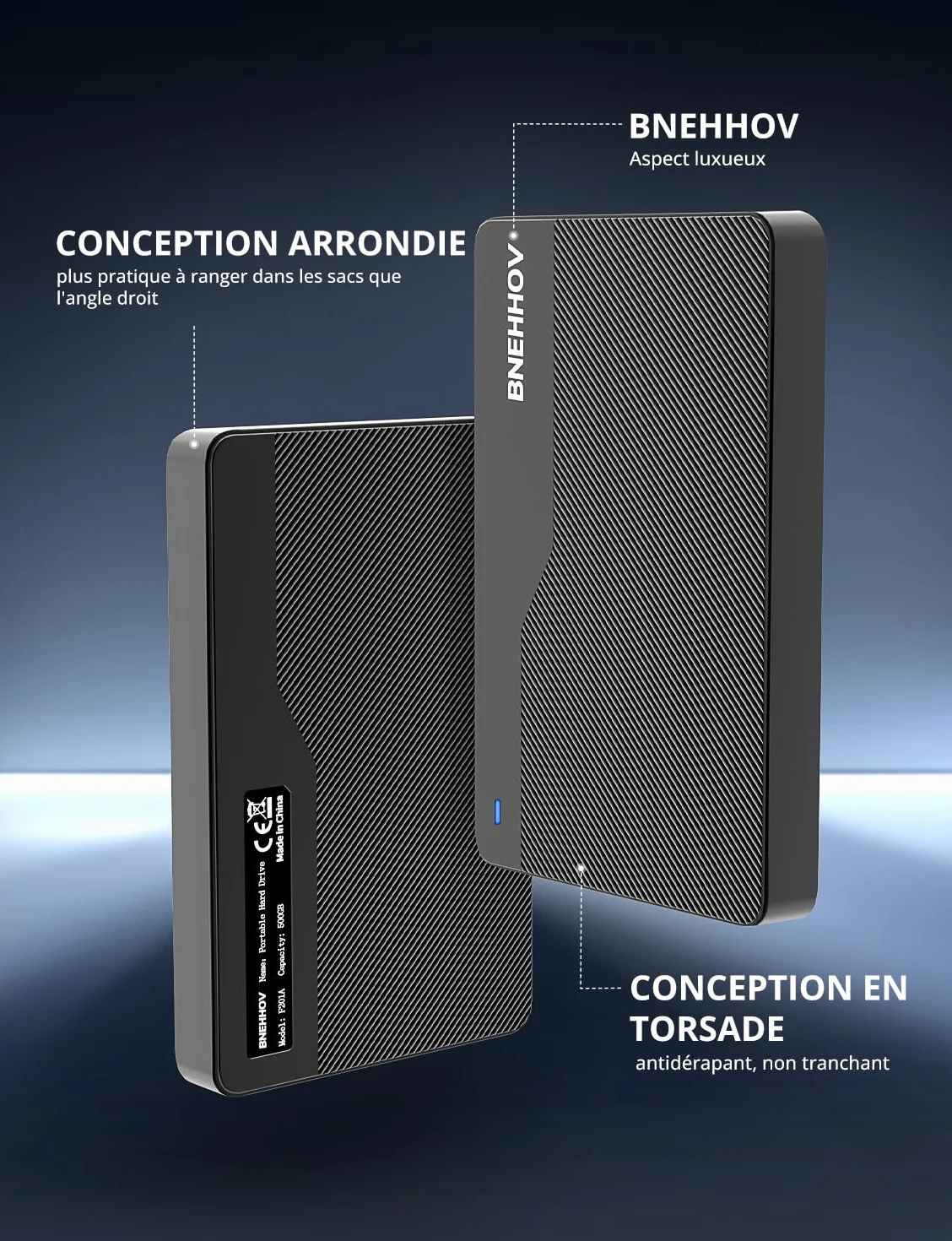 Disque Dur Externe Portable 500Go 2.5'' USB 3.0 HDD pour PS4 PC Mac Xbox