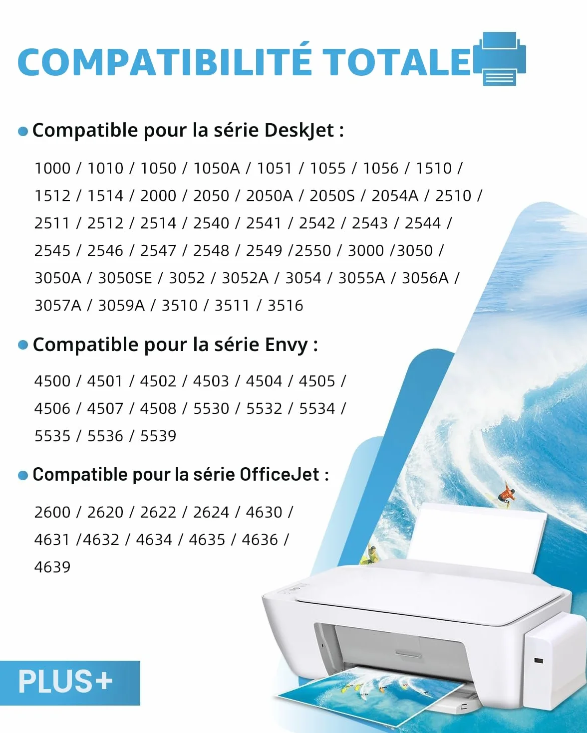 Cartouche Encre 301 XL Remplacement pour HP 301 Noir et Couleur, Imprimante 301 pour DeskJet 3050 1050 J410 2544 Envy 4500 4504 OfficeJet 2620 4630 4632 4634