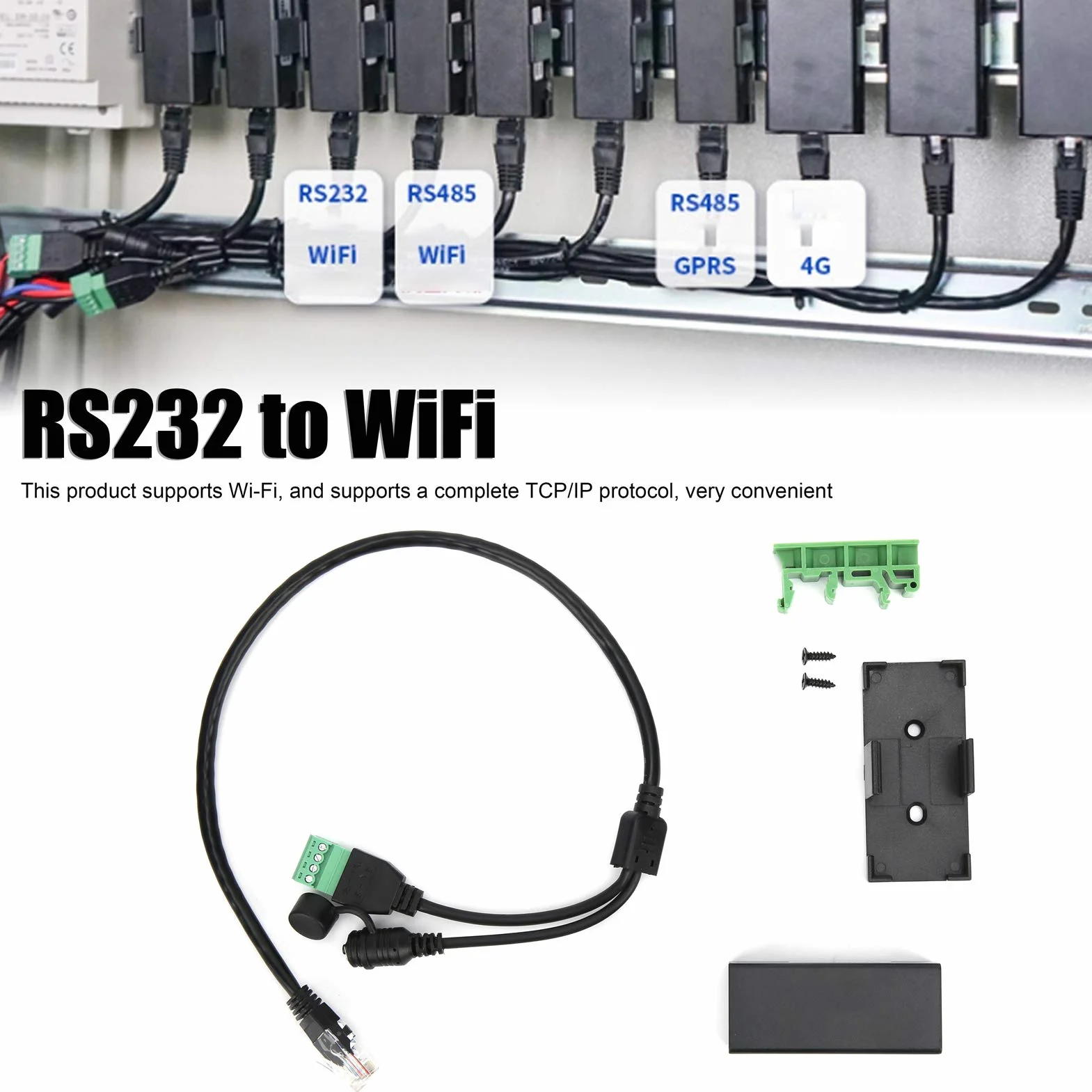RS232 vers Serveur série WiFi Module de Communication Port série pour extérieur