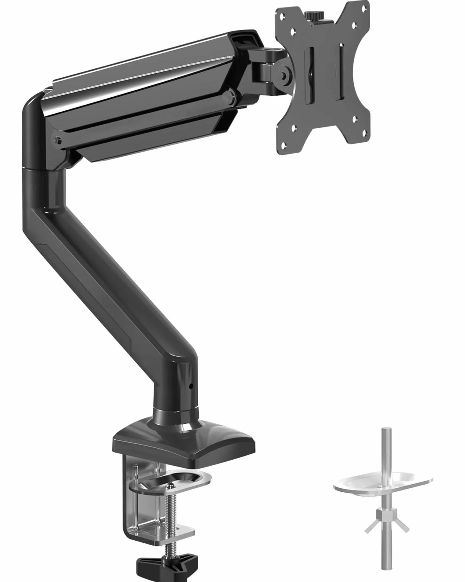Suptek Bras de Moniteur à Ressort à Gaz pour Écran PC LCD LED 13-32 Pouces, VESA 75/100 mm, Inclinable ±90°, Rotation 360°, Capacité 2-9 kg
