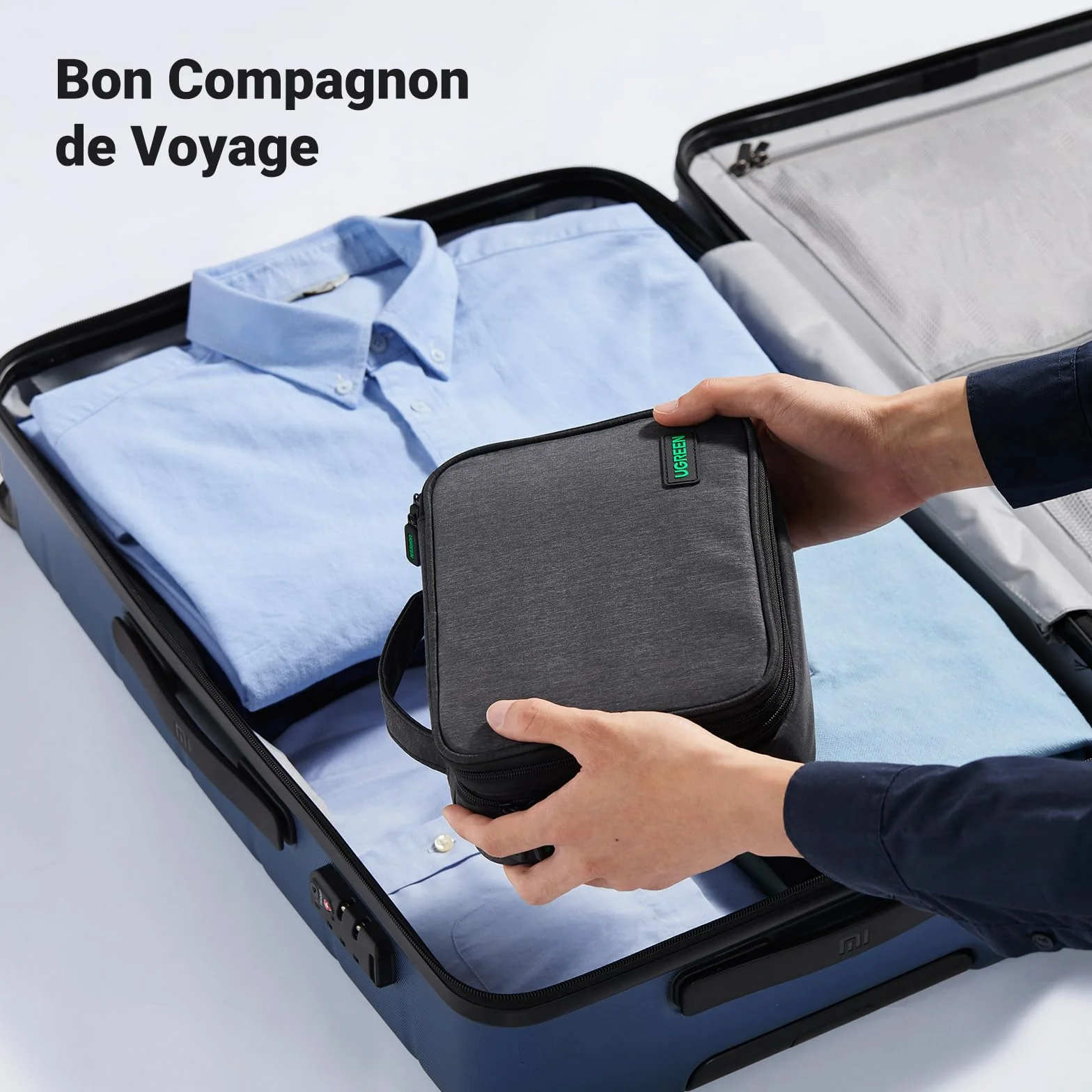 UGREEN Sac Câble Multifonctionnel Rangement Électronique Pochette Protection Voyage 2 Couches