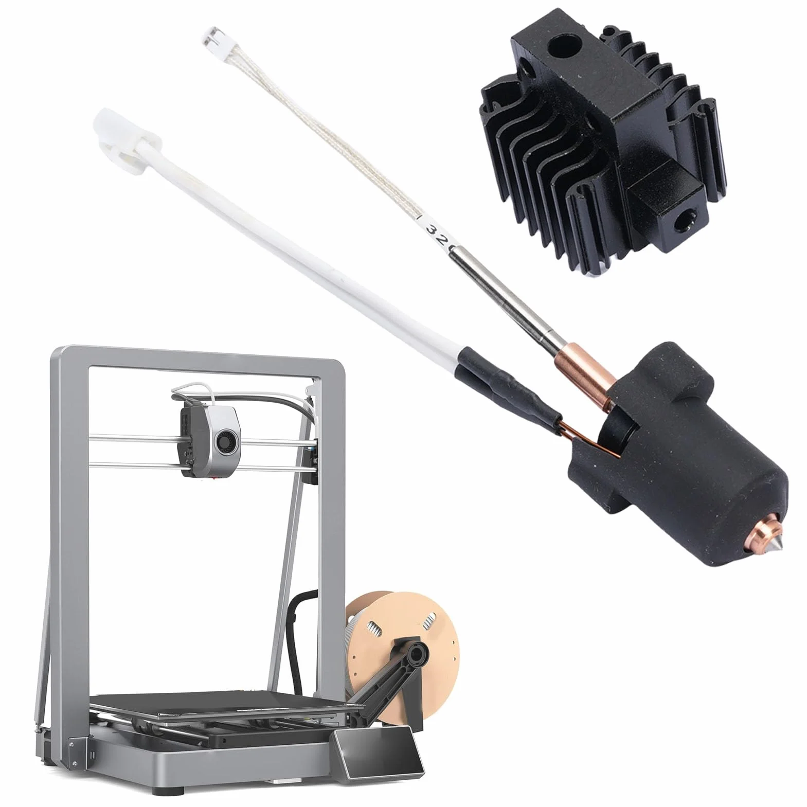Fockety Kit de Tête d'Impression 3D pour Ender 3 V3 Plus, Buse 0,4 mm, 60 W, Chauffage Céramique