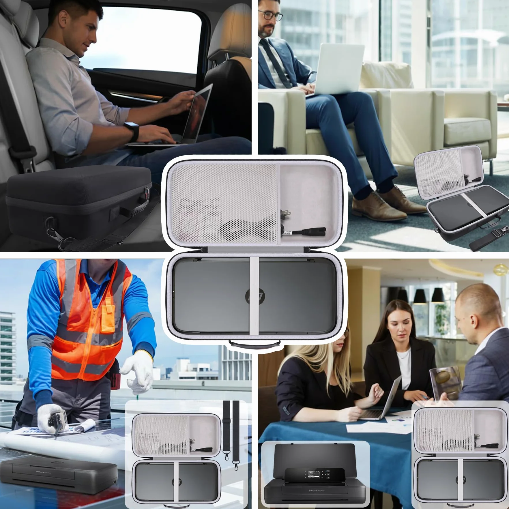 Khanka Étui pour HP OfficeJet 200 Mobile Imprimante, Housse de Transport Rigide avec Poignée et Bandoulière