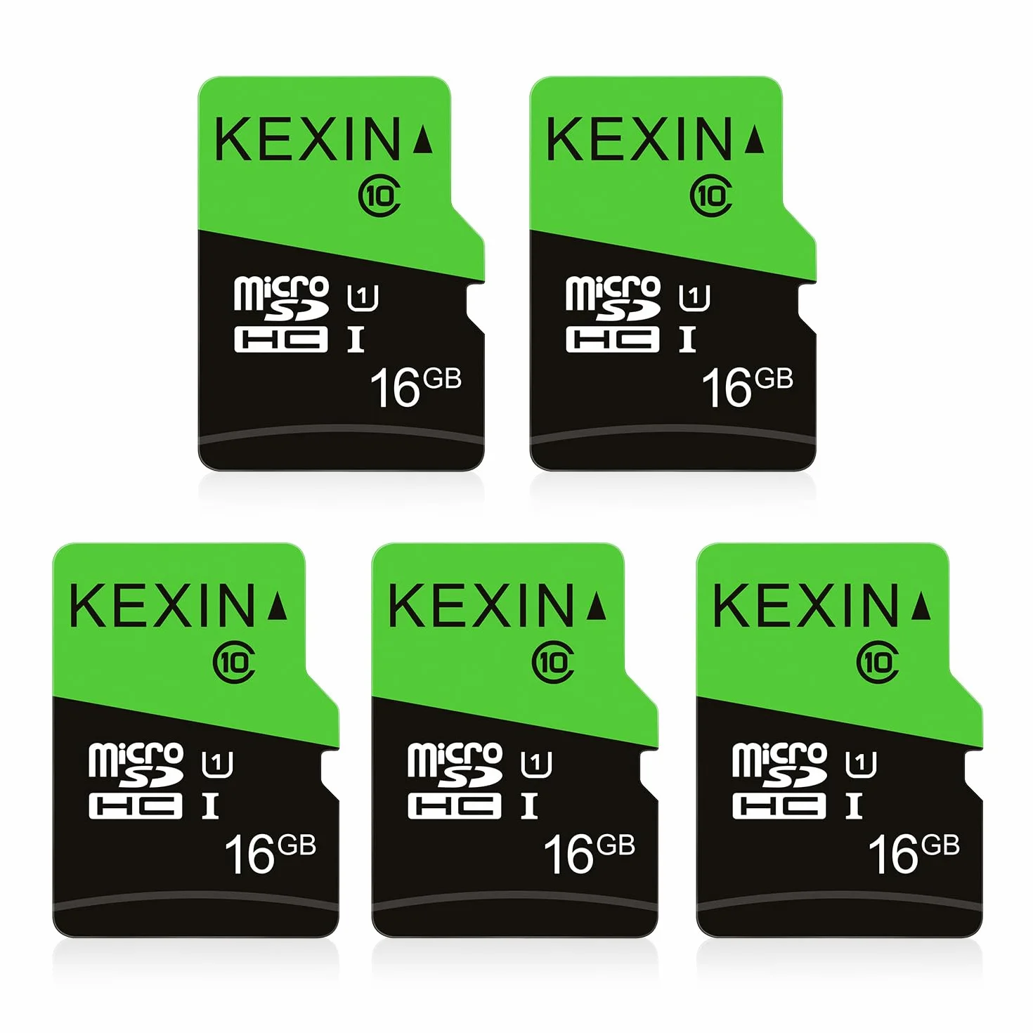 KEXIN Carte Micro SD 16 Go Lot de 5 Cartes Micro SDHC UHS-I C10 U1 MicroSD TF pour Appareils Photo Sport, Caméra Surveillance, Dash Cam