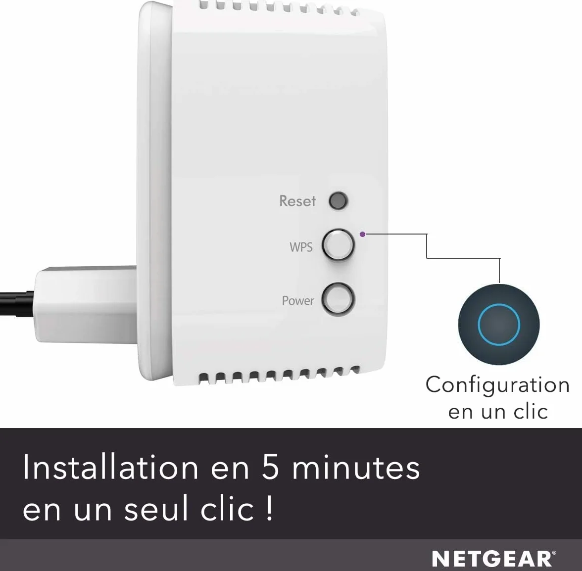 Netgear EX6110 Répéteur WiFi AC1200, Extendeur WiFi, Amplificateur WiFi, Noir