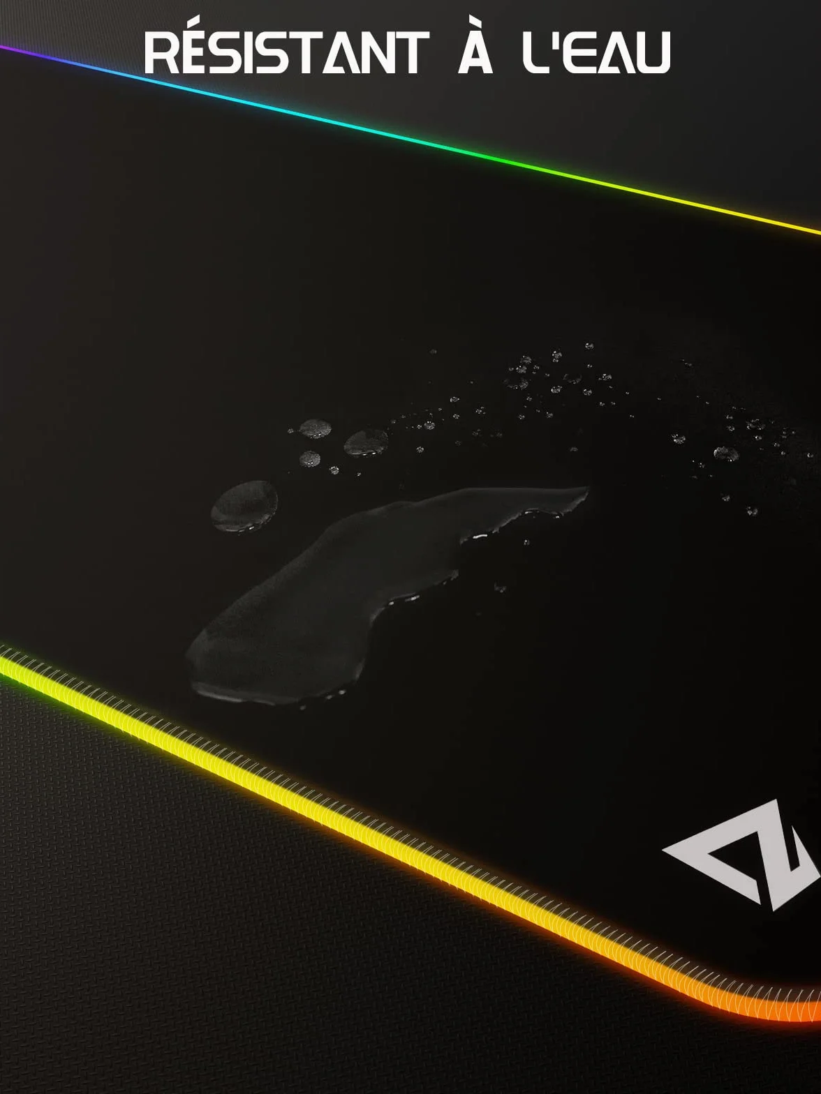 Tapis de Souris de Jeu RGB XXL 900x400x4 mm, 7 Couleurs LED, 11 Modes, Surface Imperméable, Base Antidérapante
