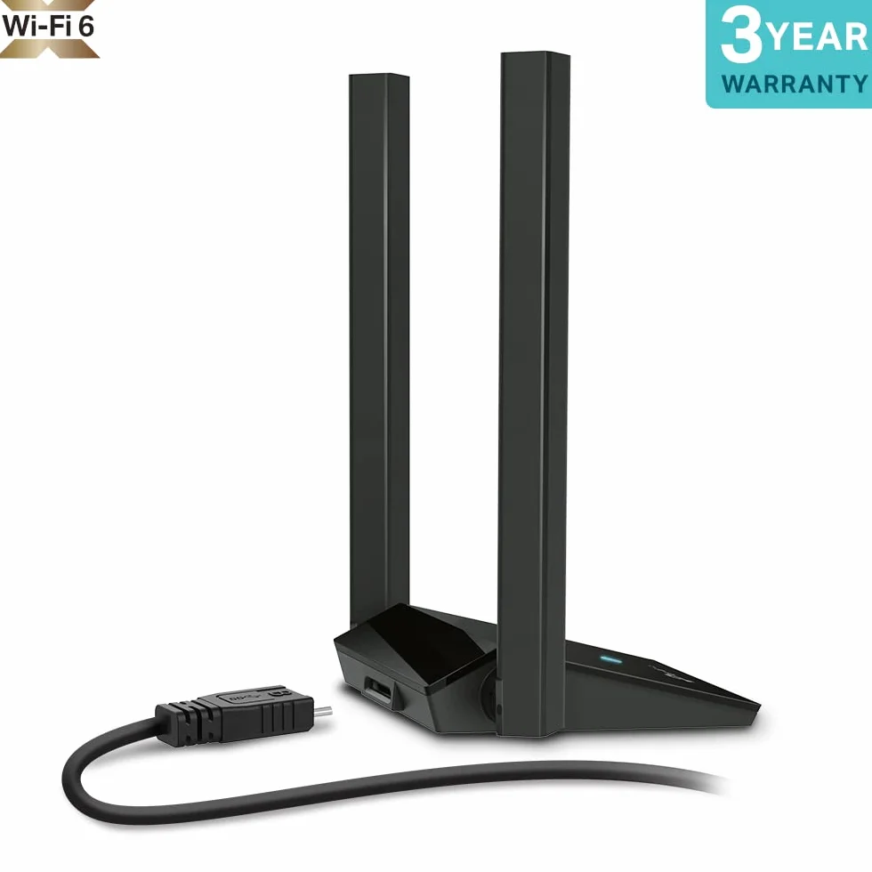 TP-Link Archer TX20U Plus Clé WiFi 6 AX1800 Adaptateur Réseau sans Fil Double Bande 2,4 GHz 5 GHz Antennes 5 dBi WPA3