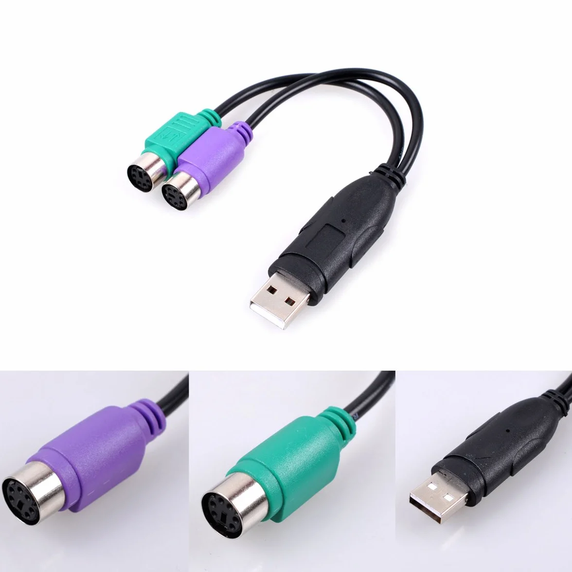 UCEC USB Mâle A vers PS/2 Femelle Câble Adaptateur Convertisseur pour Souris Clavier
