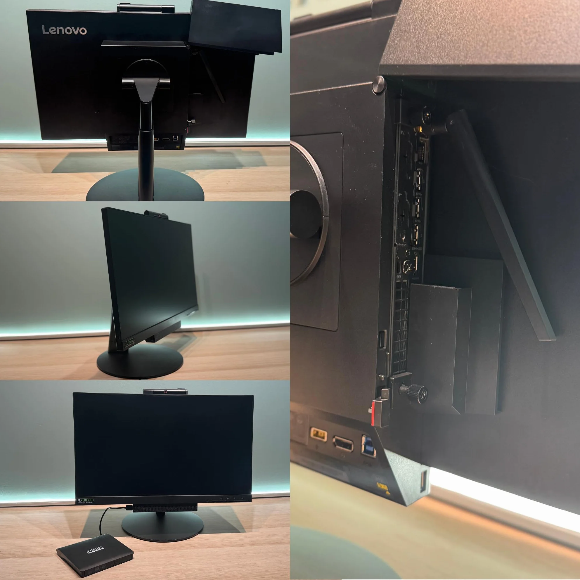 Lenovo TIO 22 PC tout-en-un Intel i5 8400T, 16 Go de RAM, SSD 512 Go, Office 2021, Wi-Fi et Bluetooth, DVD RW inclus (reconditionné)