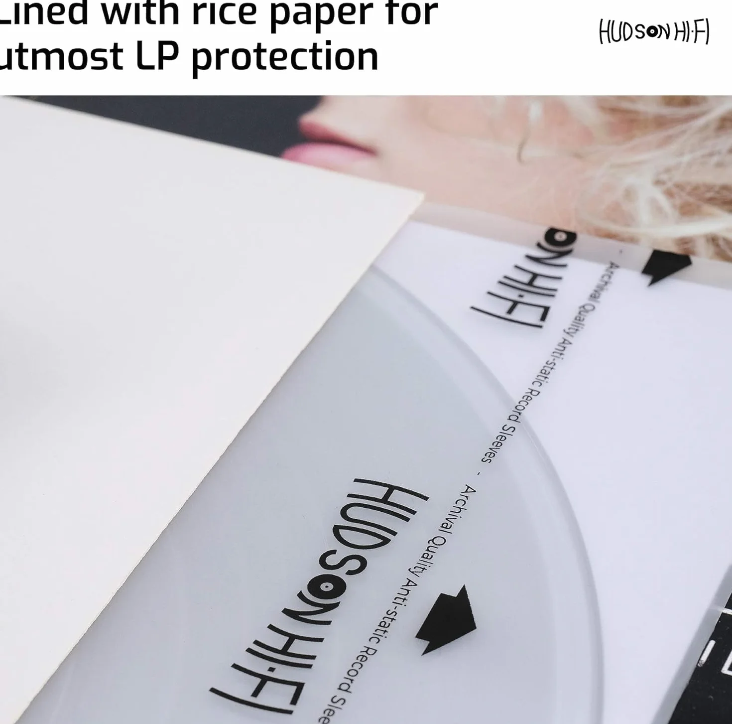 Hudson Hi-Fi Lot de 50 pochettes intérieures antistatiques pour disques vinyles transparentes durables