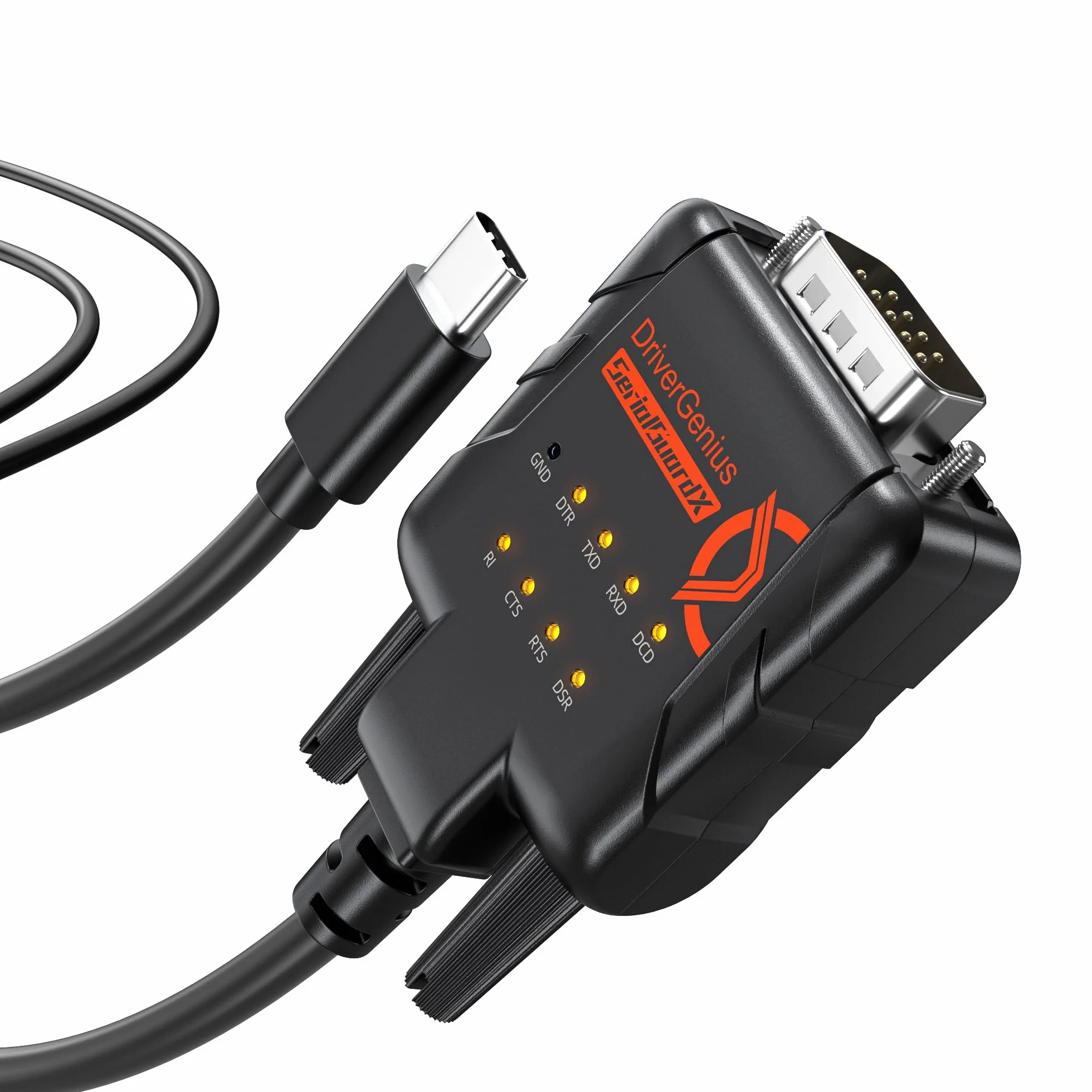 Adaptateur USB-C vers RS232 DB9 Série, Puce FTDI, 9 LED d’Indication, pour PLC et Équipements Industriels, Windows macOS Linux