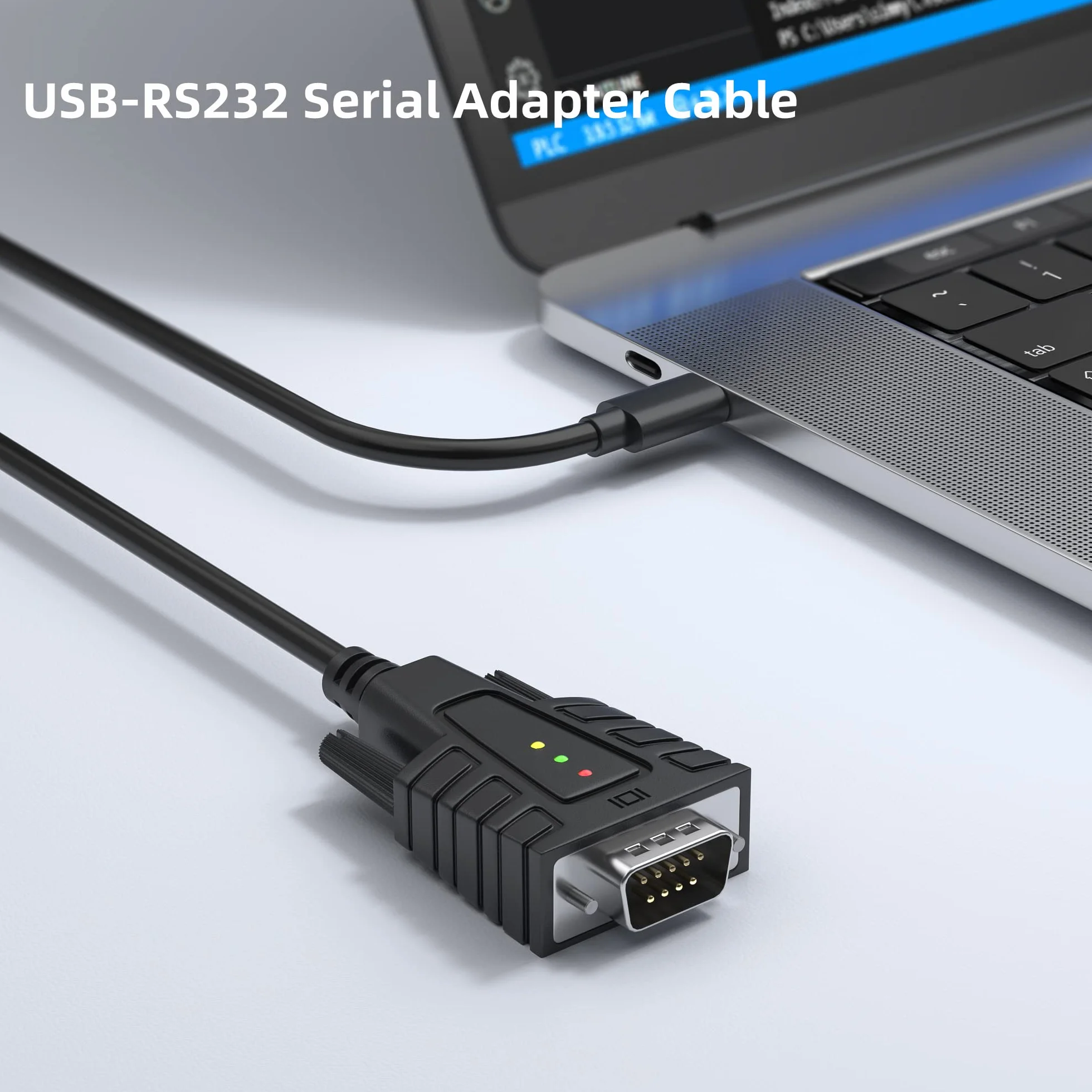 DriverGenius SerialEdgeX Série | USB-C à Série/RS232 Câble Adaptateur (1-Port) – 3 x LED (TX, RX, PWR) – Compatible avec Windows 11, macOS 15【USB232A-B-C, 6 Pièces/Paquet】