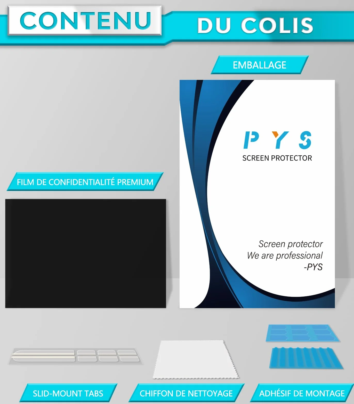 PYS Filtre écran Confidentialité 15,6 Pouces 16:9 Anti Espion Anti-Lumière Bleu Compatible HP Dell Acer Lenovo Thinkpad Samsung ASUS