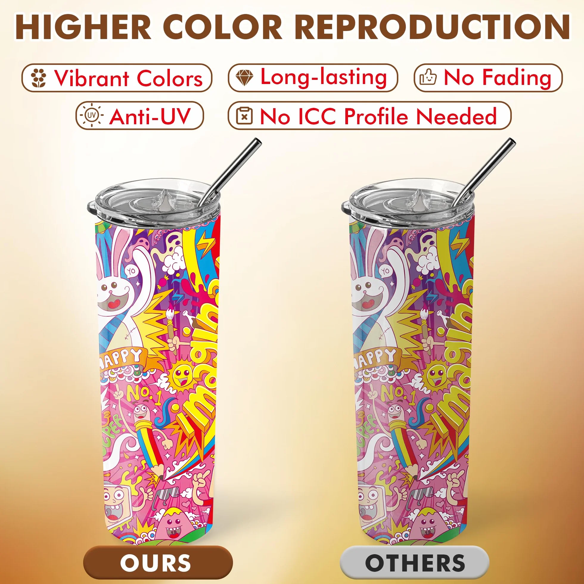 A-SUB 420 ML Recharge d'encre de Sublimation pour Epson EcoTank ET1800 ET2700 ET2800 ET3700 ET3800 ET4700 ET4800 ET5800 ET14100 ET16100 ET16600