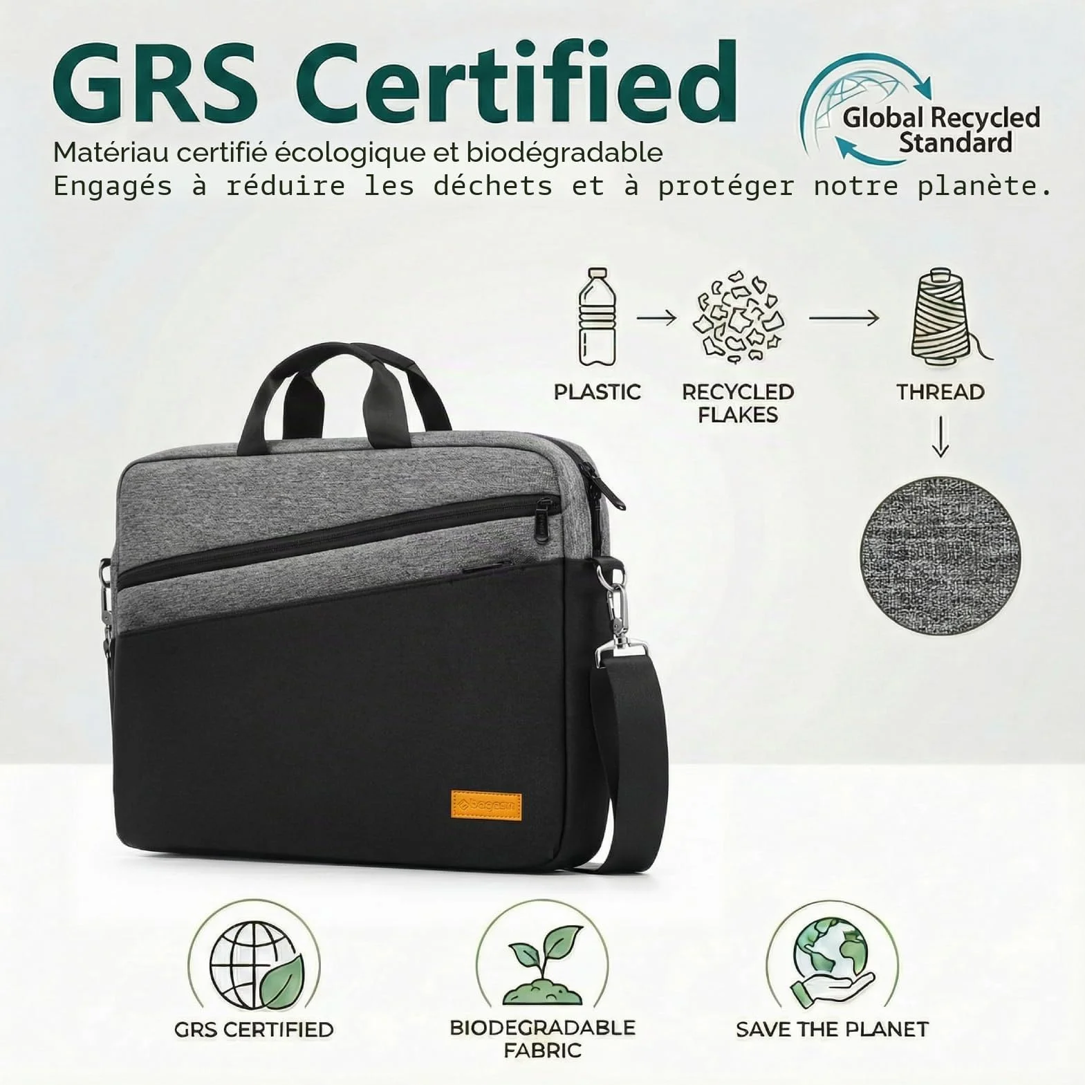 Sacoche Ordinateur Portable 15,6 17,3 Pouces Mallette Sac PC Tablette Imperméable Léger Robuste
