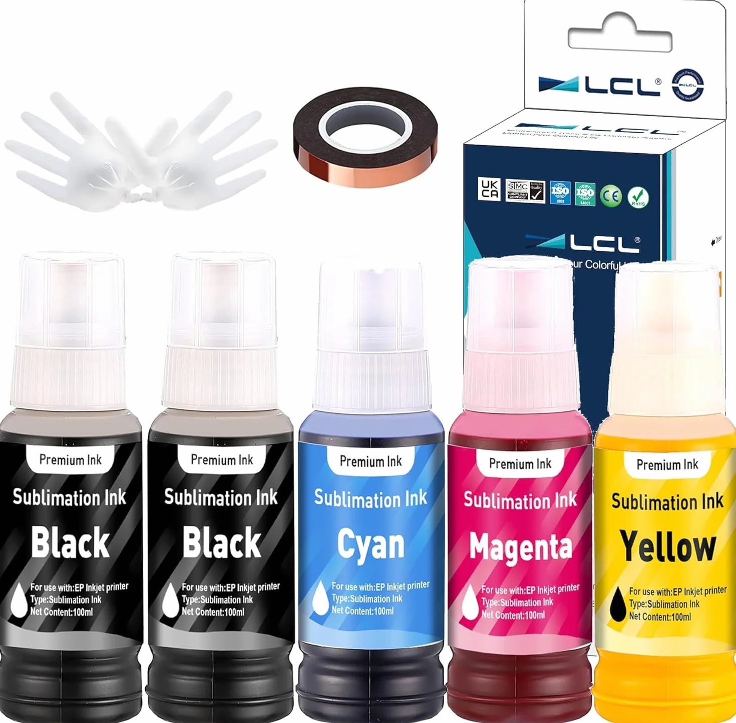 Recharge d'encre à Sublimation 500ML pour Epson EcoTank ET-2700 ET-2750 ET-2751 ET-2756 ET-3700 ET-2850