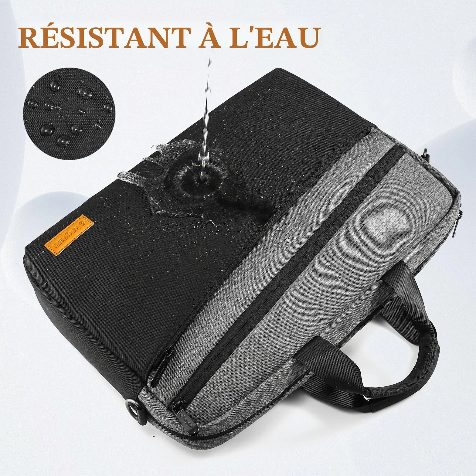 Sacoche Ordinateur Portable 15,6 17,3 Pouces Mallette Sac PC Tablette Imperméable Léger Robuste