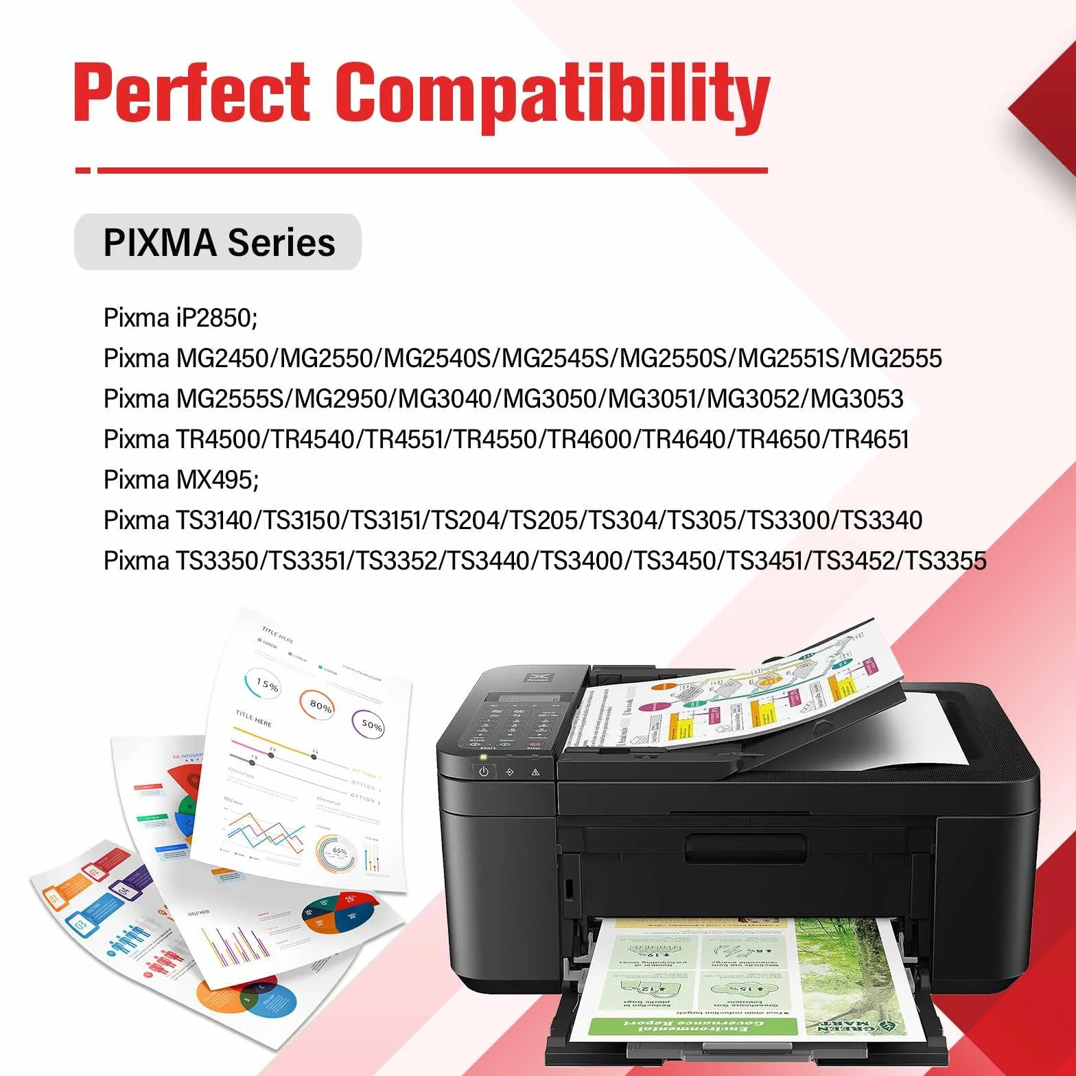 Cartouche Encre Compatible pour Canon 545 546 PG-545 CL-546 XL Noir Couleur Pixma TS3550 TS3450 TS3350