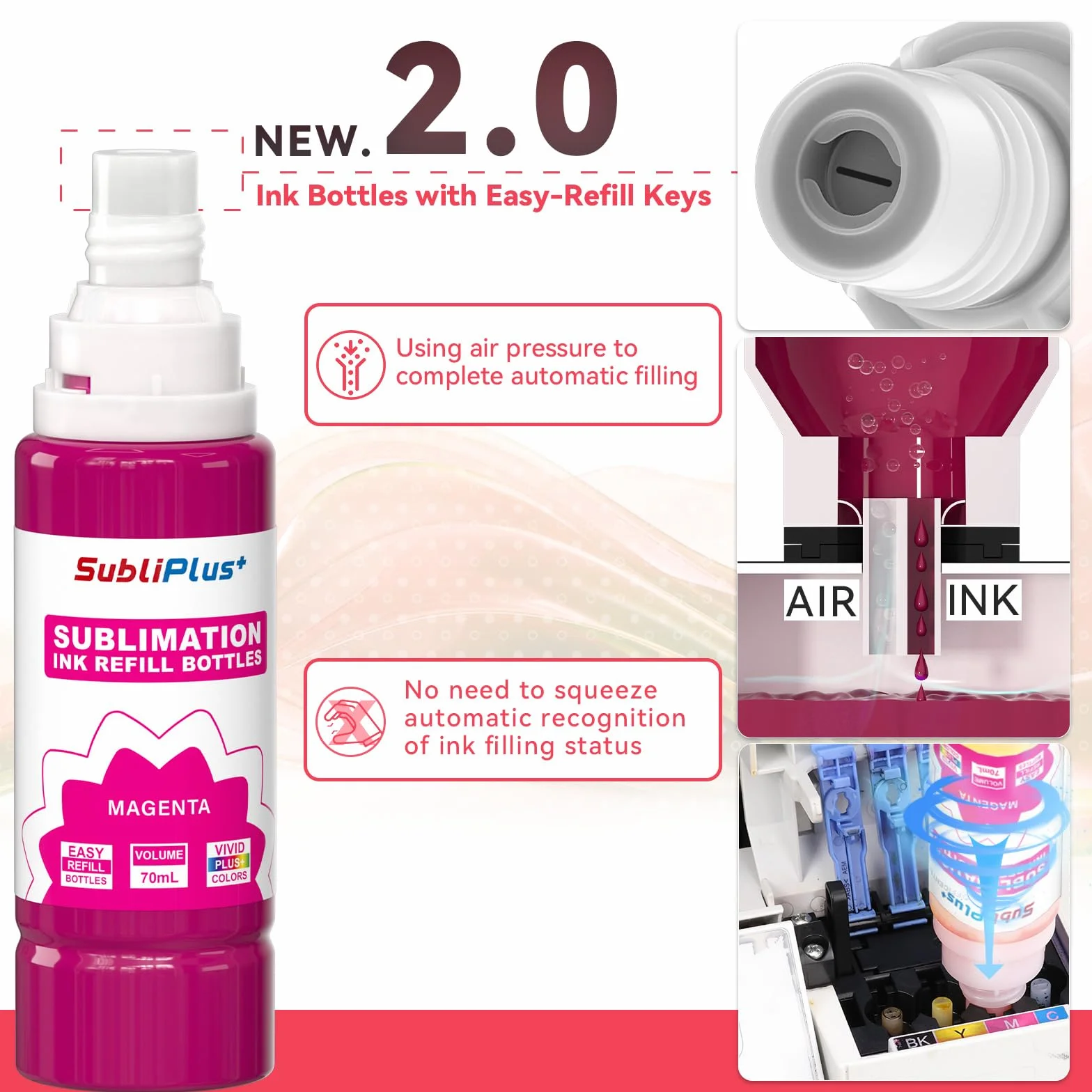 Encre de sublimation compatible ET-1810 ET-2850 ET-2860 ET-2870 ET-2876 ET-2820 bouteilles recharge