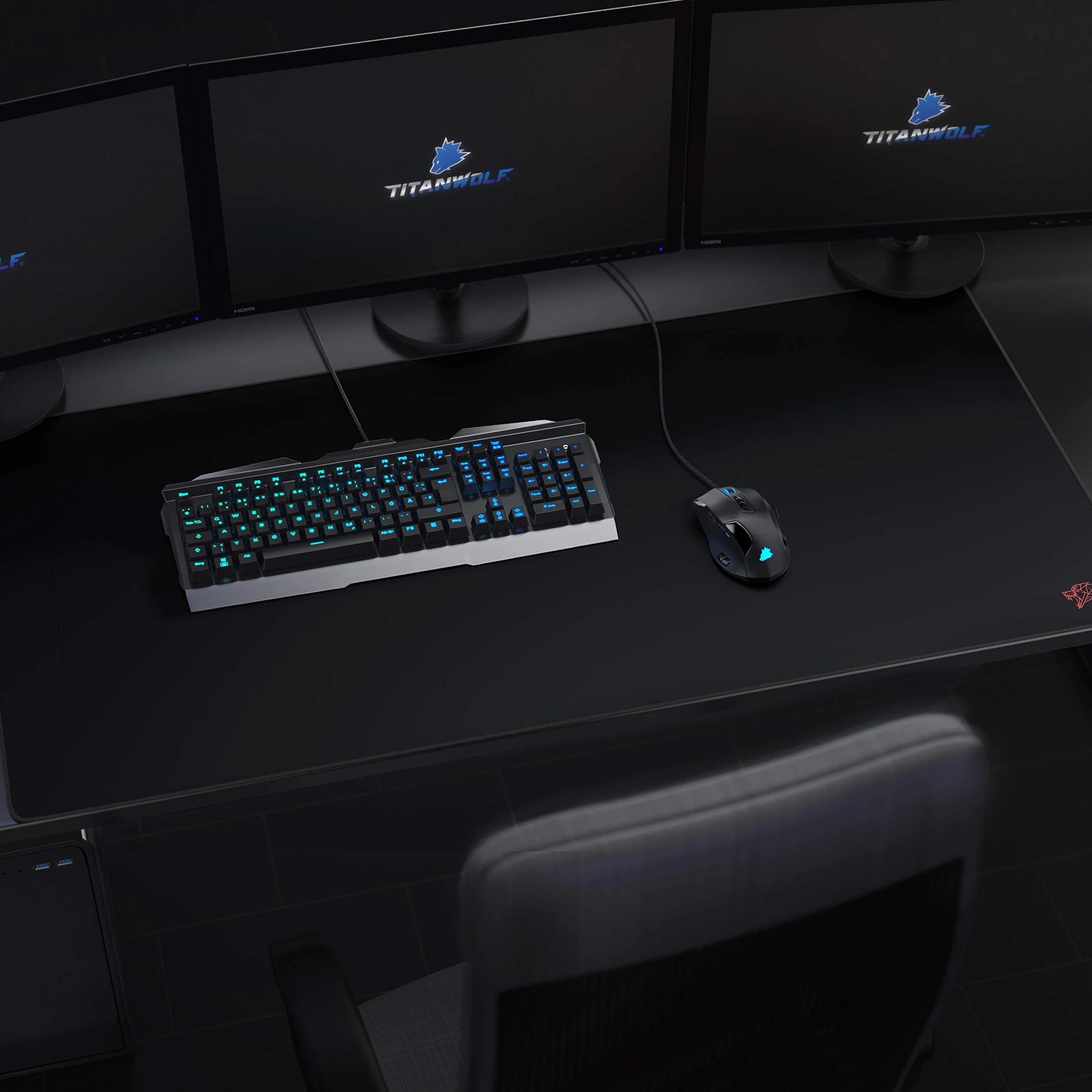 TITANWOLF Tapis de Souris Gaming XXL 1200x600mm Noir pour Souris et Clavier Roccat Razer Logitech