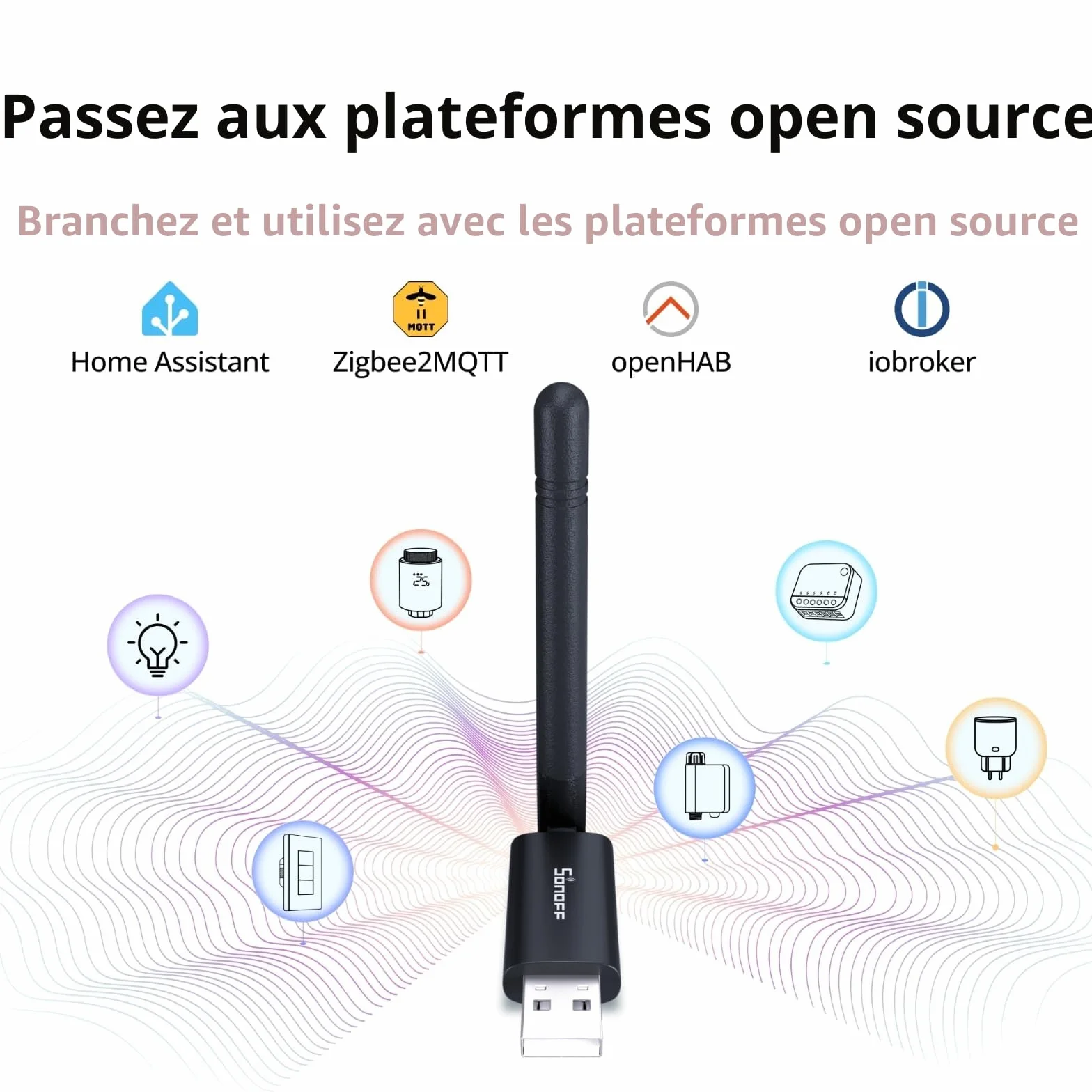 SONOFF Zigbee 3.0 Thread Dongle Lite EFR32MG21 Coordinateur USB Home Assistant Zigbee2MQTT