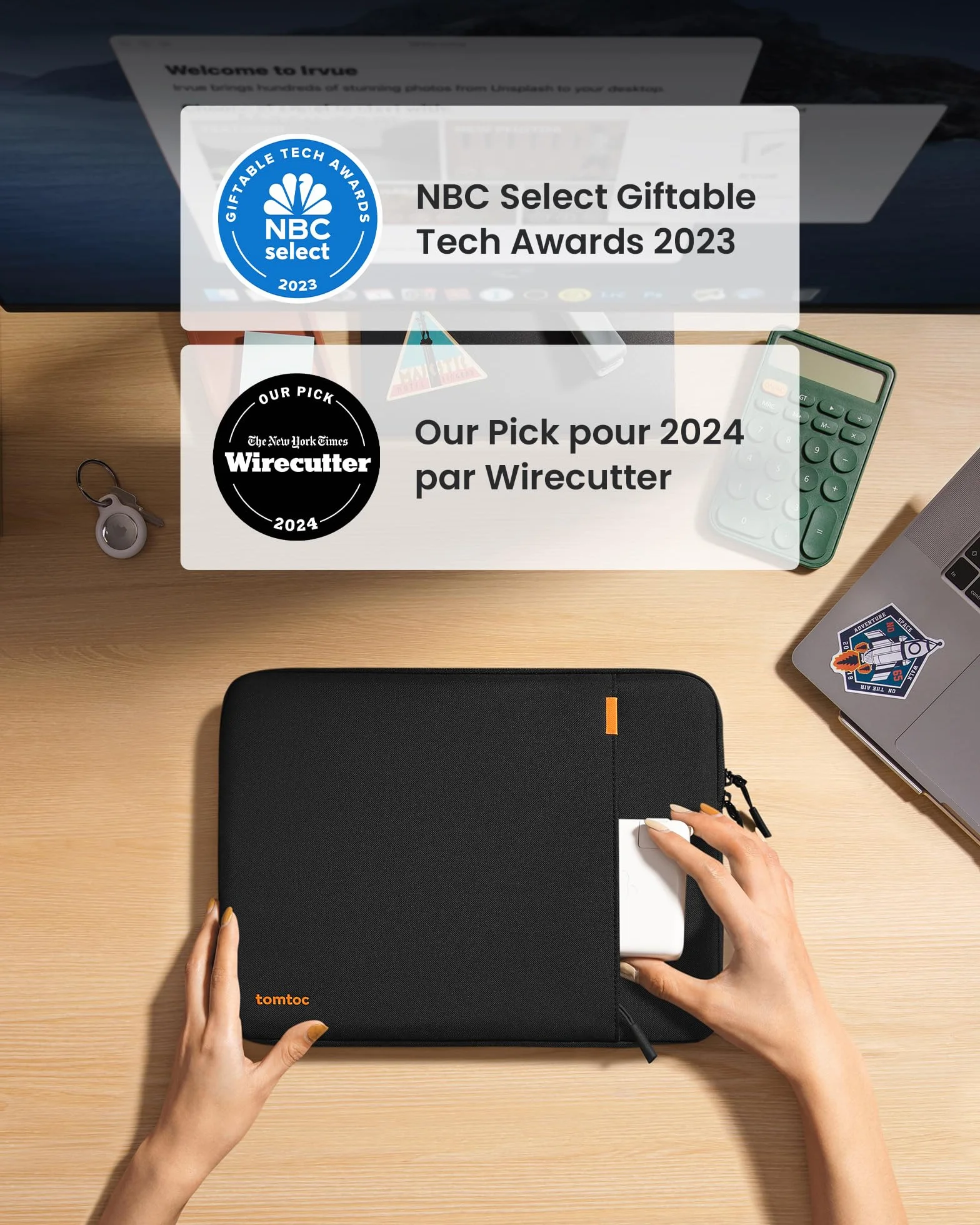 tomtoc 360° Housse pour MacBook Air 13 Pouces M5 A3449 2026 M4 A3240 2025 M3 M2 M1 Hydrofuge Antichoc Protection Intégrale