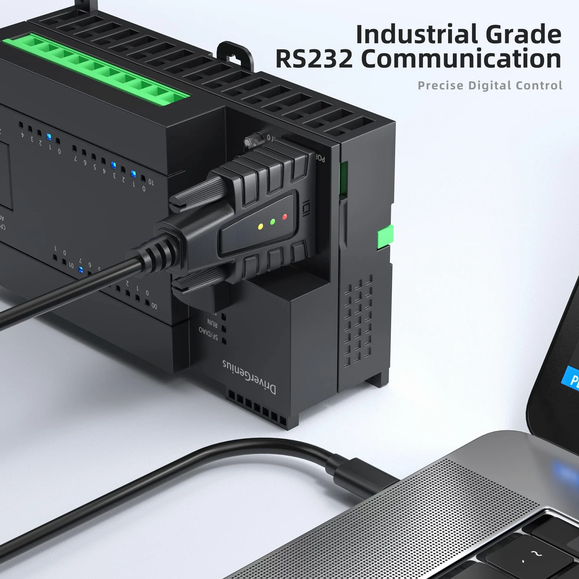 DriverGenius SerialEdgeX Série | USB-C à Série/RS232 Câble Adaptateur (1-Port) – 3 x LED (TX, RX, PWR) – Compatible avec Windows 11, macOS 15【USB232A-B-C, 6 Pièces/Paquet】