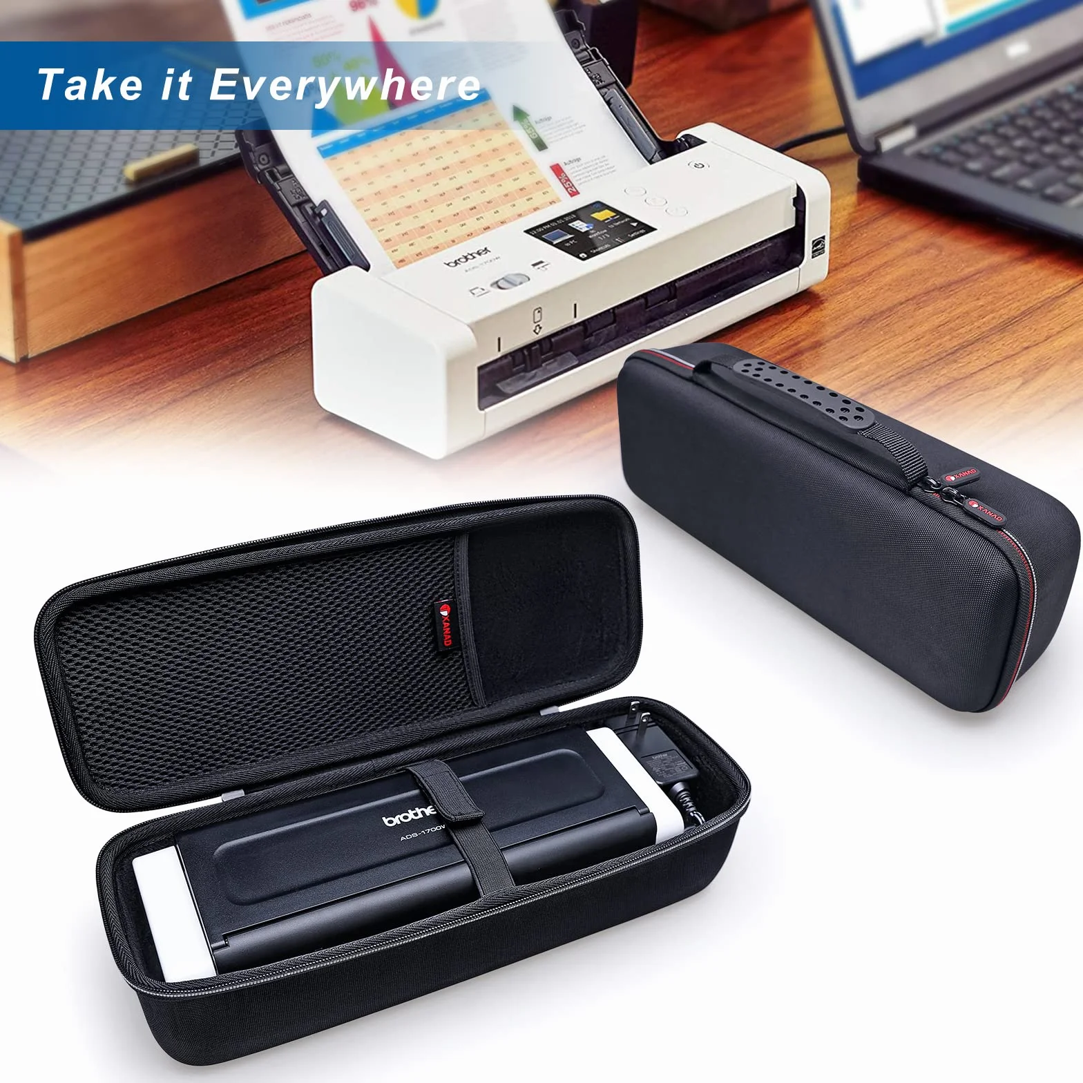XANAD Étui pour Scanner de Documents sans Fil Brother ADS-1700W / ADS-1800W