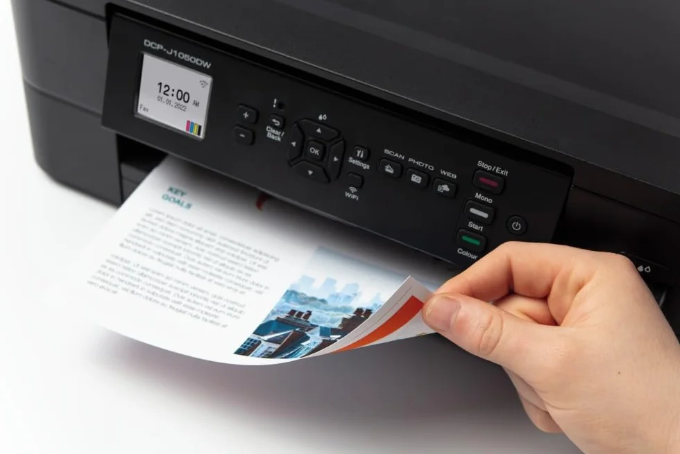 Brother DCP-J1050DW Imprimante Multifonction Jet d'Encre Couleur 3 en 1 Scanner Copieur Noir