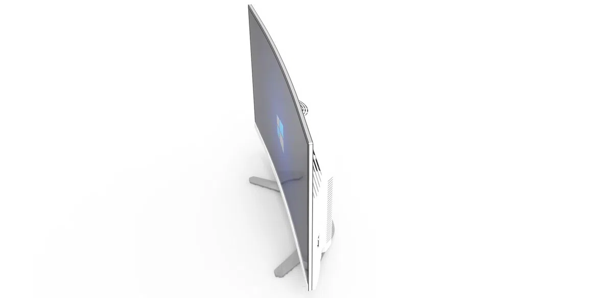 Ordinateur Tout en Un,All in One pc 24 Pouces,Processeur i5-12450H 8 Cœurs,16 Go RAM,256 Go SSD,Windows 11 Pro Les Ordinateurs Tout en Un Blanc,QWERTY WiredClavier et Souris (Curved Panel)