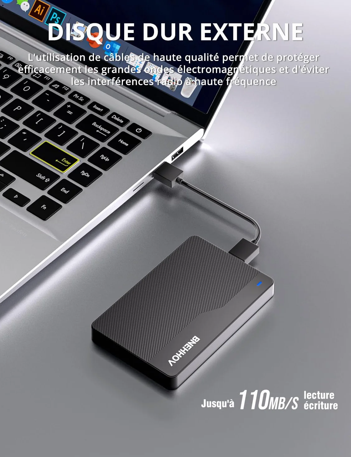 Disque Dur Externe Portable 500Go 2.5'' USB 3.0 HDD pour PS4 PC Mac Xbox