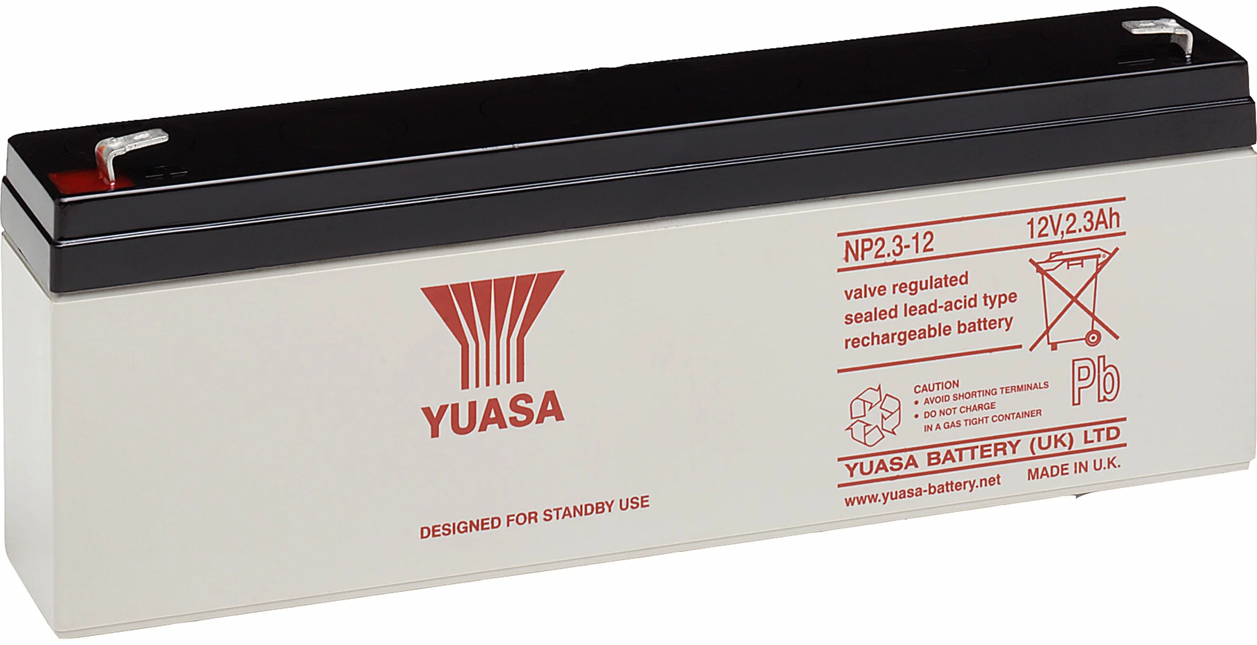 Yuasa NP2.3-12 Sealed Lead Acid VRLA 12V Batterie Onduleur Noir Blanc