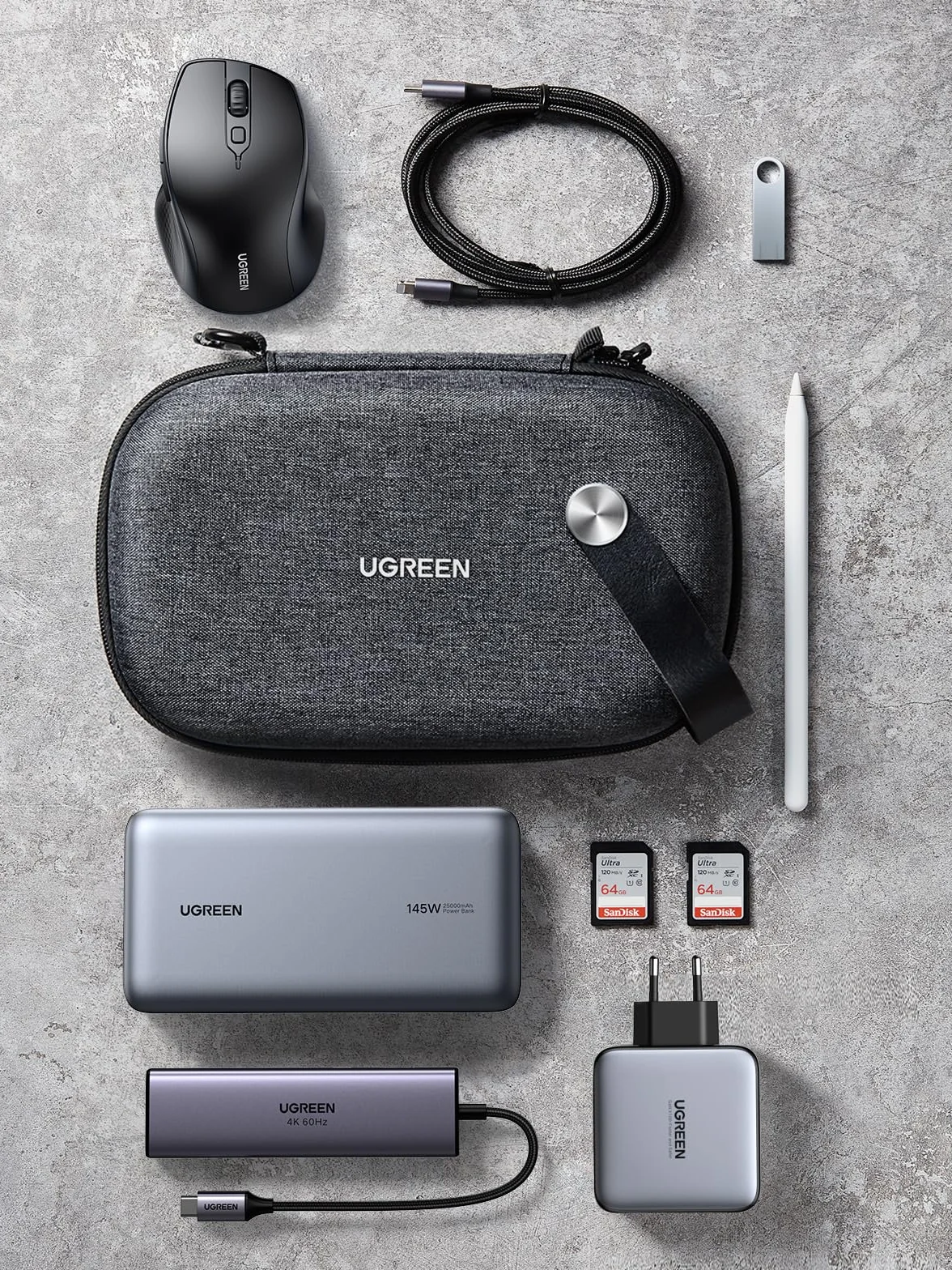 UGREEN Sac Rangement Accessoires Électroniques Antichoc Voyage Organisateur pour Chargeur Batterie