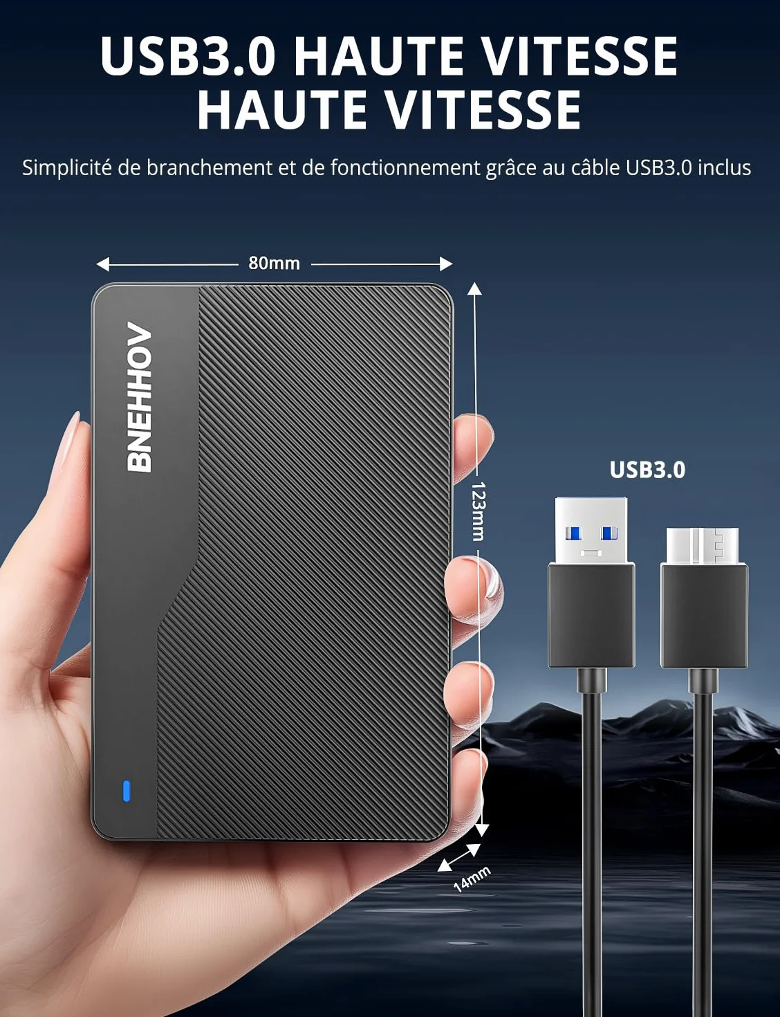 Disque Dur Externe Portable 500Go 2.5'' USB 3.0 HDD pour PS4 PC Mac Xbox