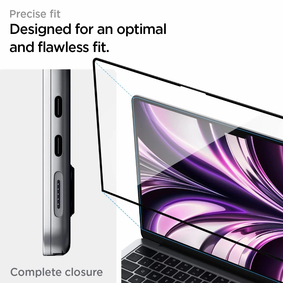 Spigen Glas.tR Slim Verre trempé MacBook Air 13 Pouces M5 (2026) M4 (2025) M3 (2024) M2 (2022) Protection écran