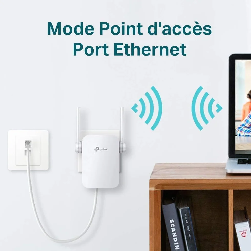 TP-Link Répéteur WiFi RE305 Amplificateur WiFi AC1200, 1 Port Ethernet, jusqu'à 120㎡