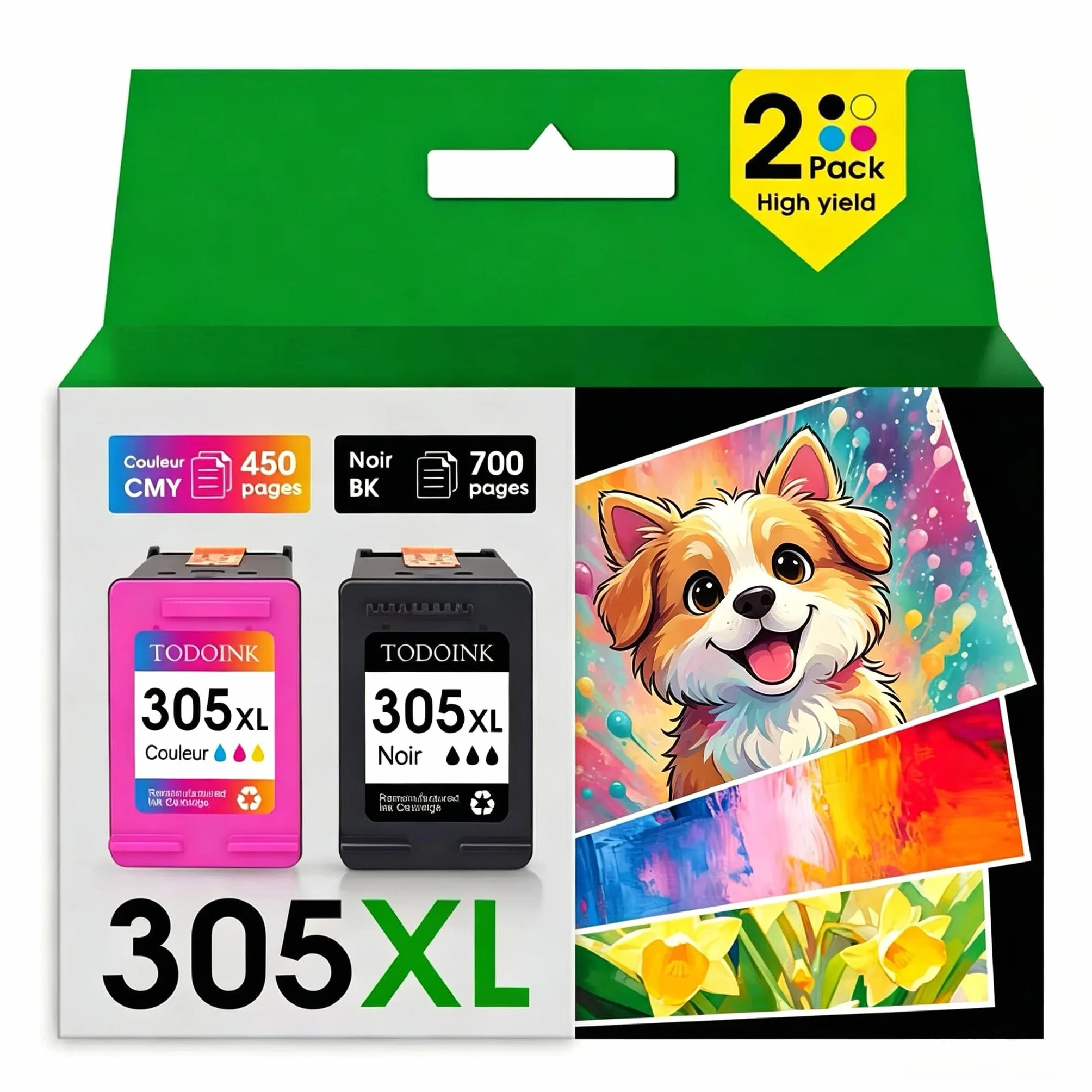 Cartouches HP 305 Noir et Couleur Compatibles 305XL pour DeskJet 2820e 2720e 2720 2710e Plus 4130 4120 4110 Envy 6020e 6022e 6030e Plus 6430e