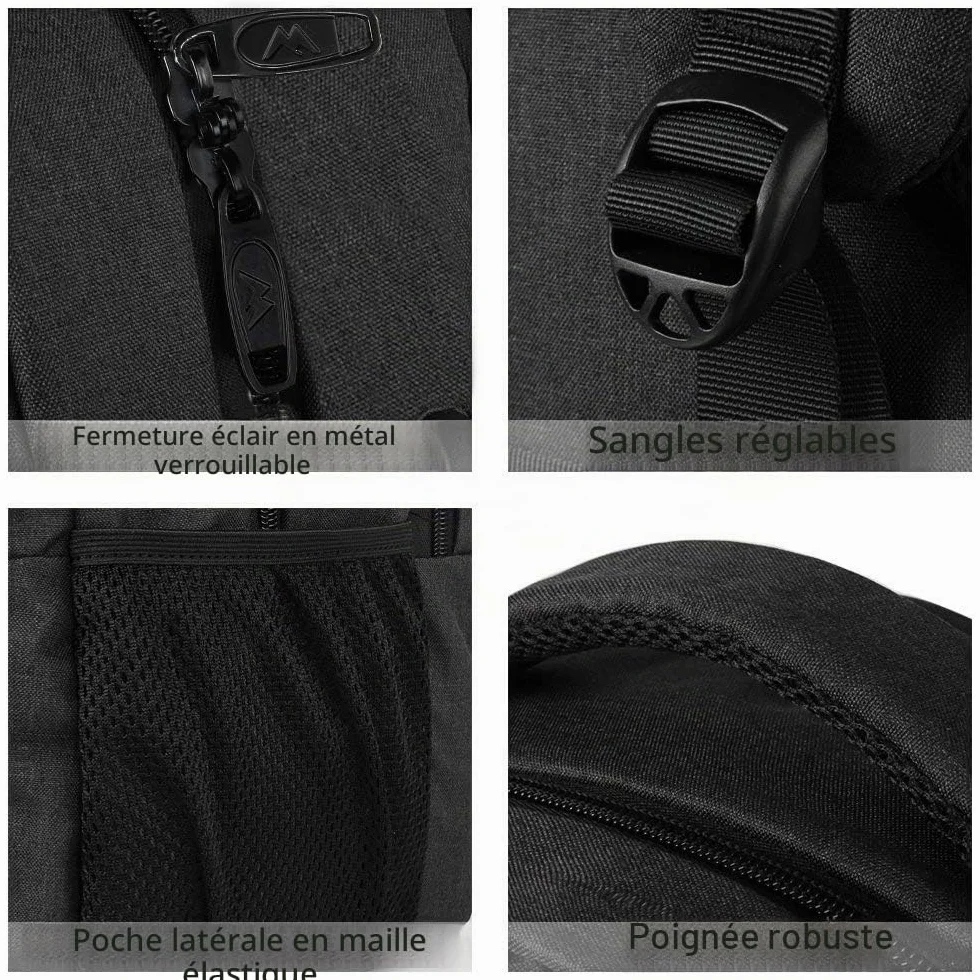 MATEIN Sac à Dos Ordinateur Portable 15.6 Pouces, Imperméable Antivol pour Travail Collège, Noir