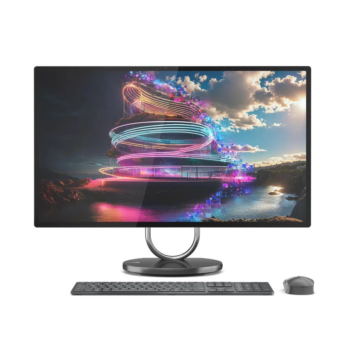 Lenovo Yoga AIO 32ILL10 Intel Core Ultra 7 258V 80 cm (31.5") 3840 x 2160 Pixels PC All-in-One 32 Go LPDDR5x-SDRAM 1 to SSD NVIDIA GeForce RTX 4050 Windows 11 Pro Wi-FI 7 (802.11be) Gris
