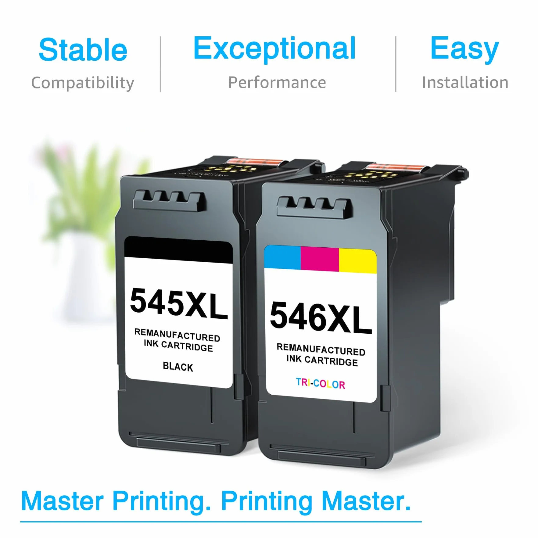 7Magic PG-545XL CL-546XL Cartouche Remplacement Canon 545 546 XL pour Pixma TS3450 TS3350 TS3150 TR4550 TR4650 MG2550S MG3050 MX495 Noir Couleur
