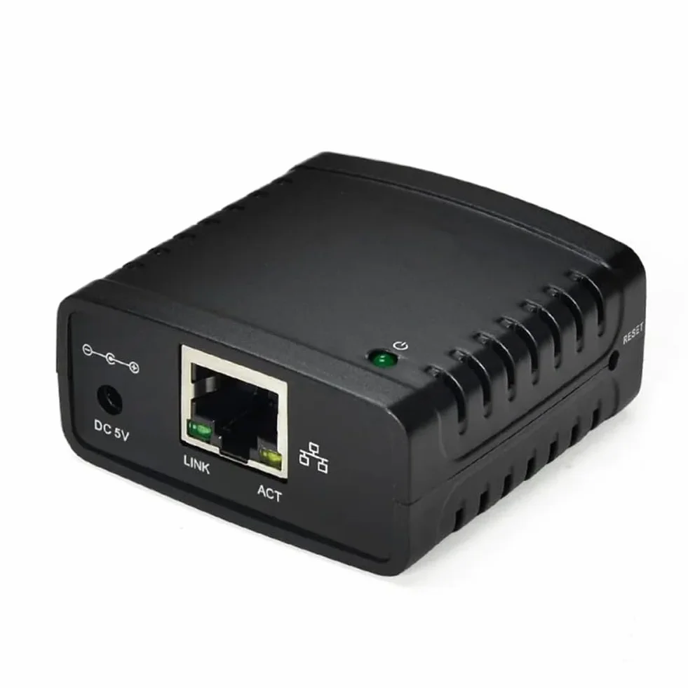 Serveur d'impression USB 2.0 100 Mbps LAN Ethernet Adaptateur Secteur Prise UE