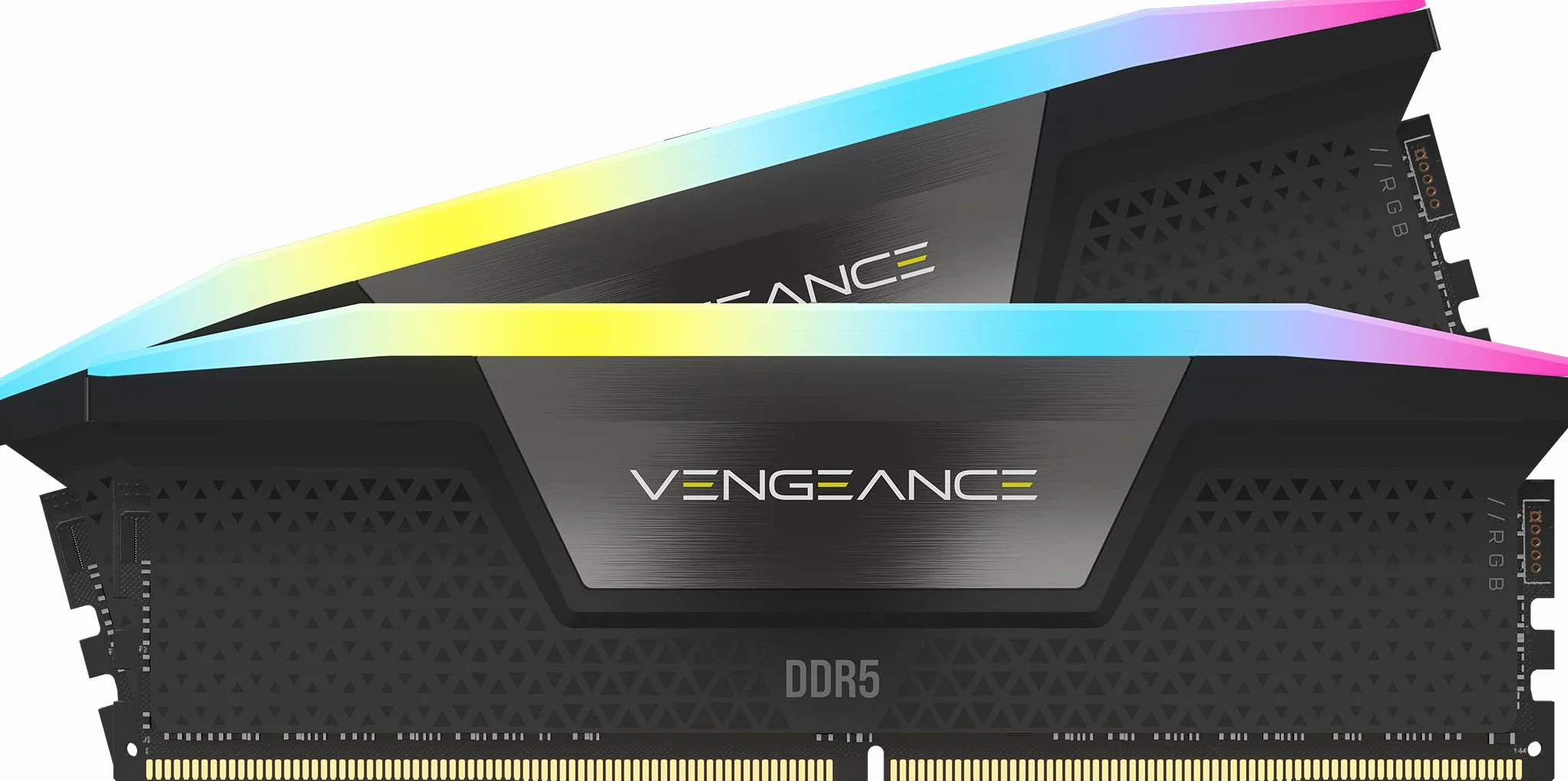 CORSAIR Vengeance RGB DDR5 RAM 32Go (2x16Go) Jusqu'à 6000MHz CL36 Intel XMP 3.0 Mémoire pour Ordinateur de Bureau - Noir (CMH32GX5M2E6000C36)